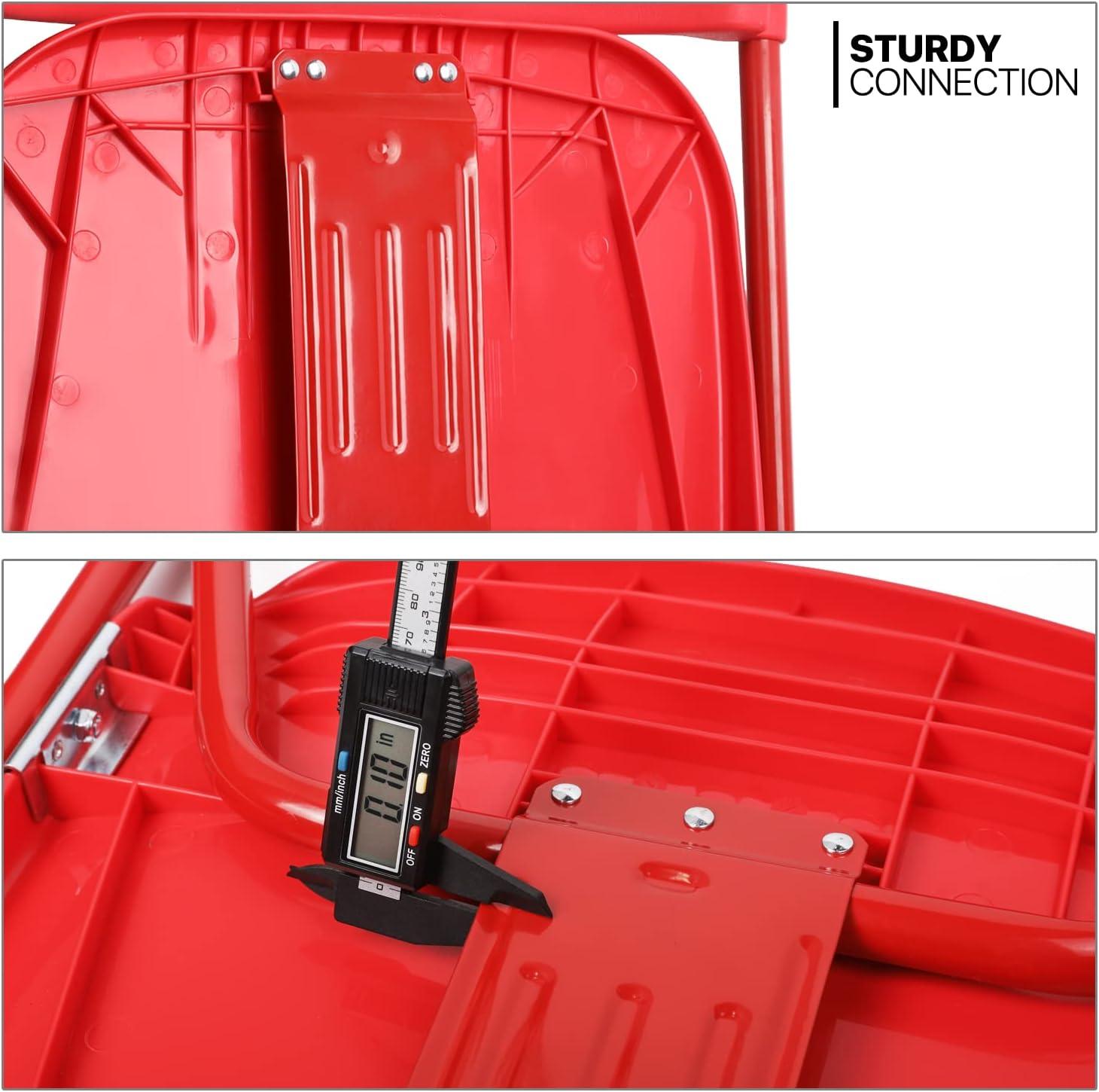 MoNiBloom Folding Plastic Chair, 10 Pack Portable Commercial Seat with Fan Back, for Wedding Camping, Red