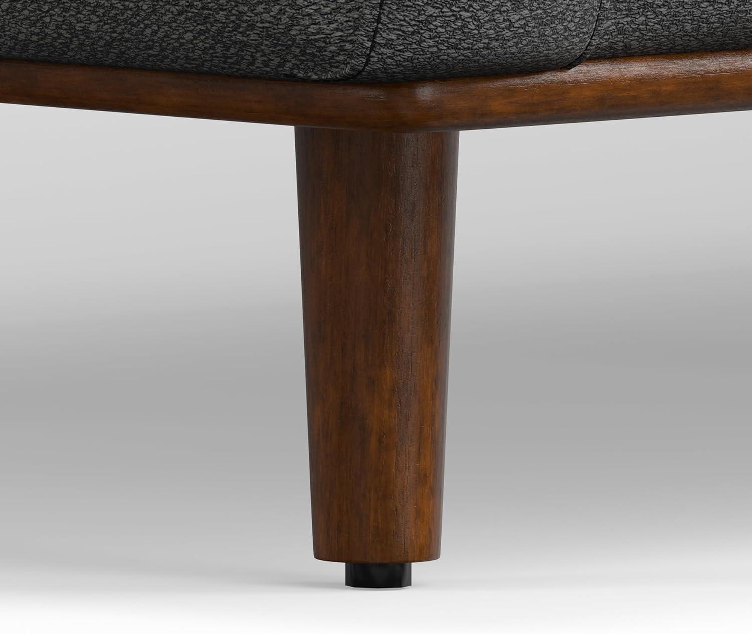 Simpli Home Morrison Mid-Century Modern Couch for Living Room, Eco-Friendly Woven-Blend Fabric with Removable Cushions