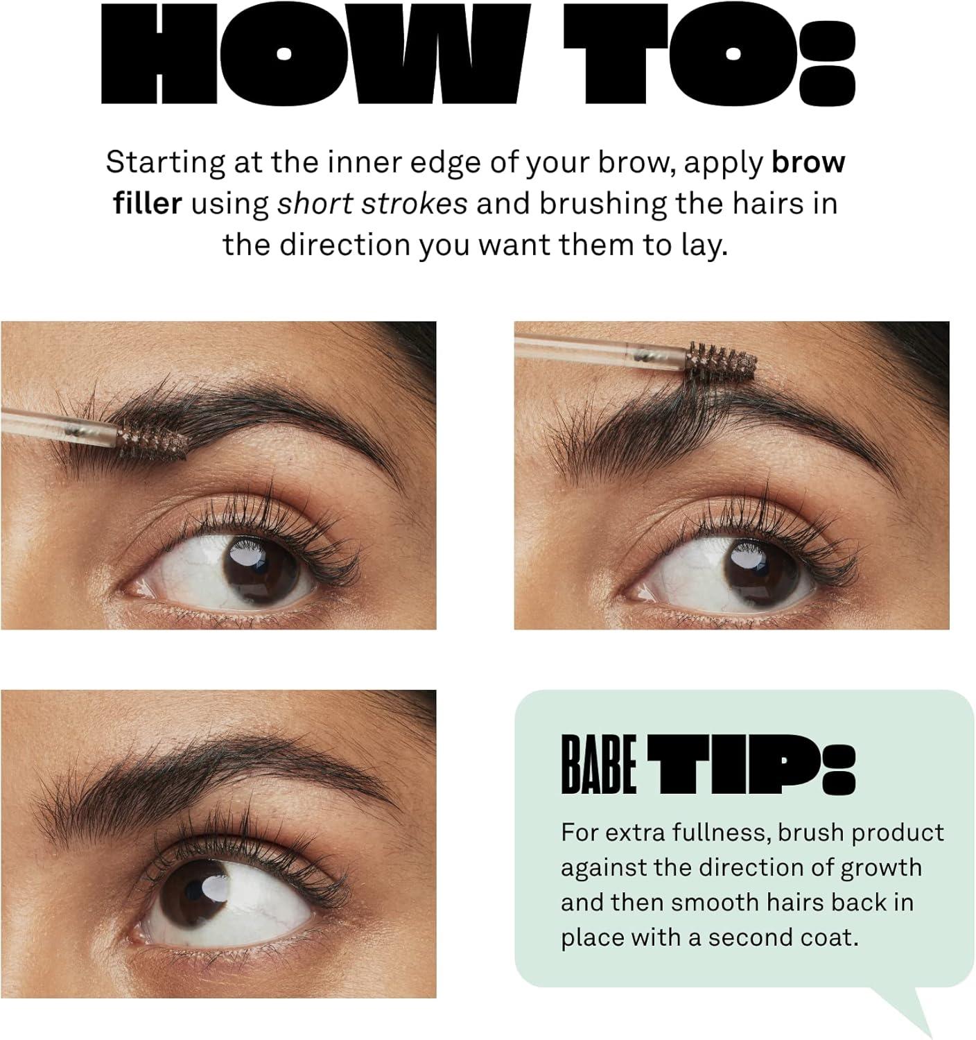 Babe Original Volumizing Brow Filler Eyebrow Tint Gel, Dark Brown, 3.5 mL