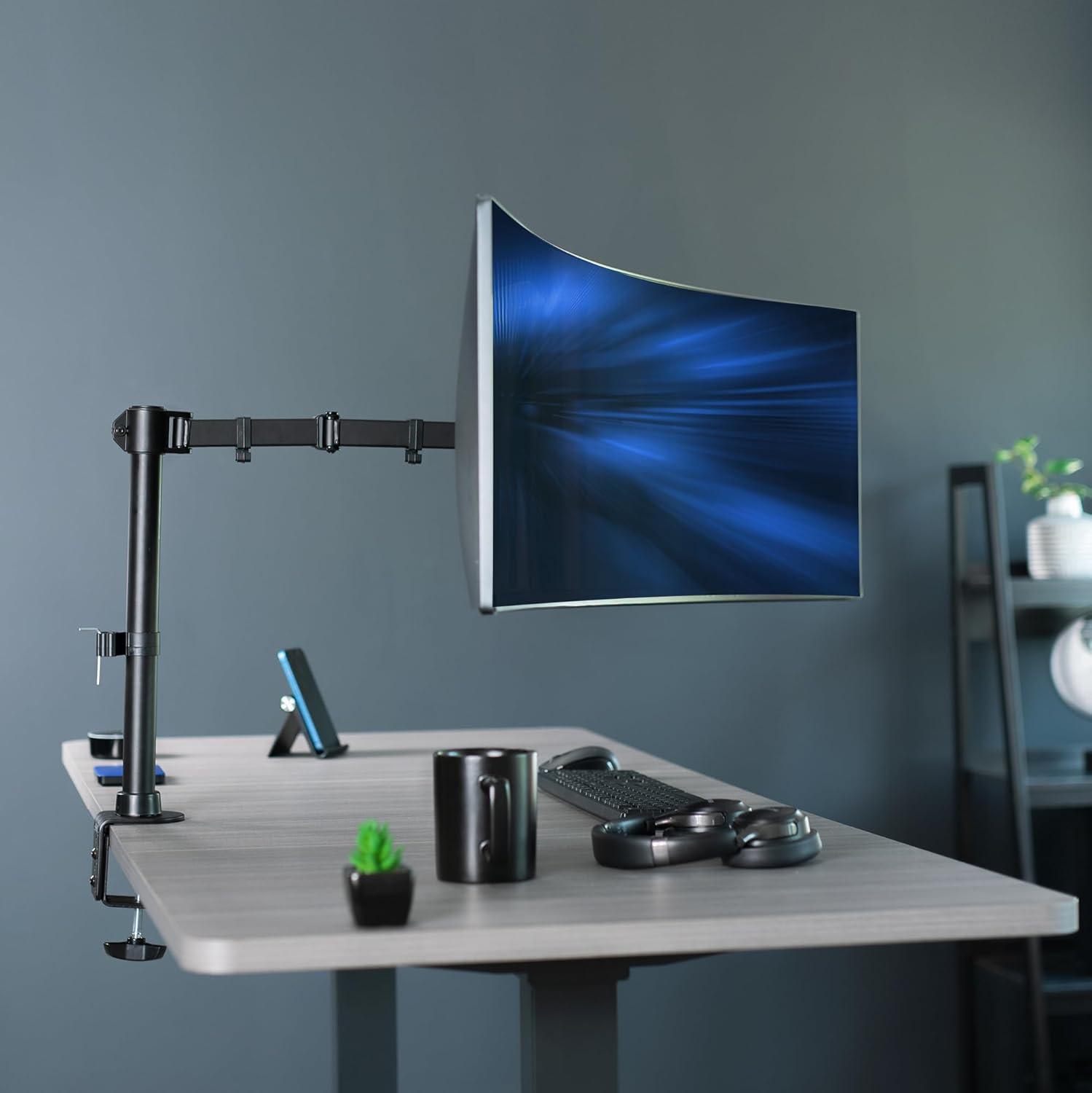 VIVO Single Ultrawide Monitor Desk Mount, Adjustable Stand for Screens up to 45"