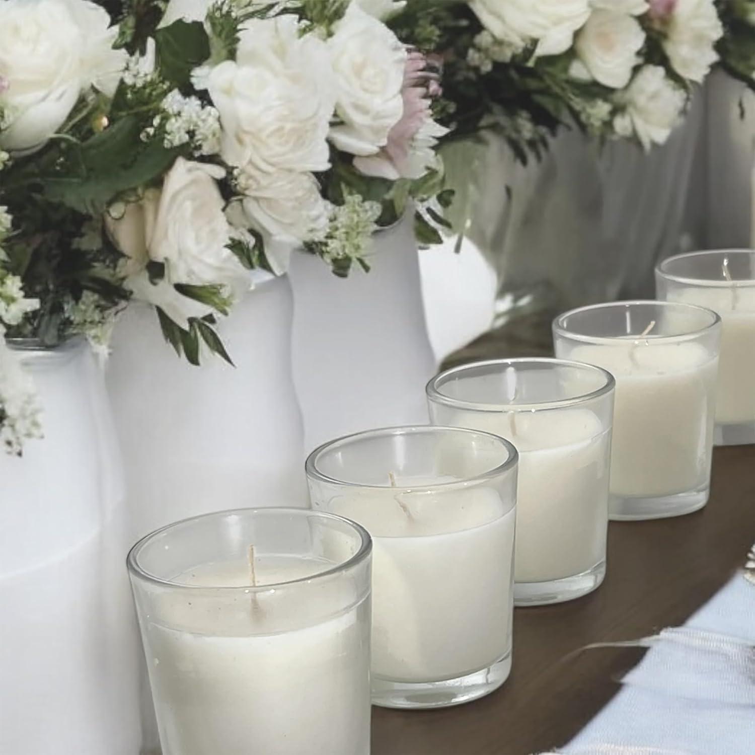 The Party Aisle™ Stonebriar Unscented Votive Candle with Glass Holder (Set of 48)