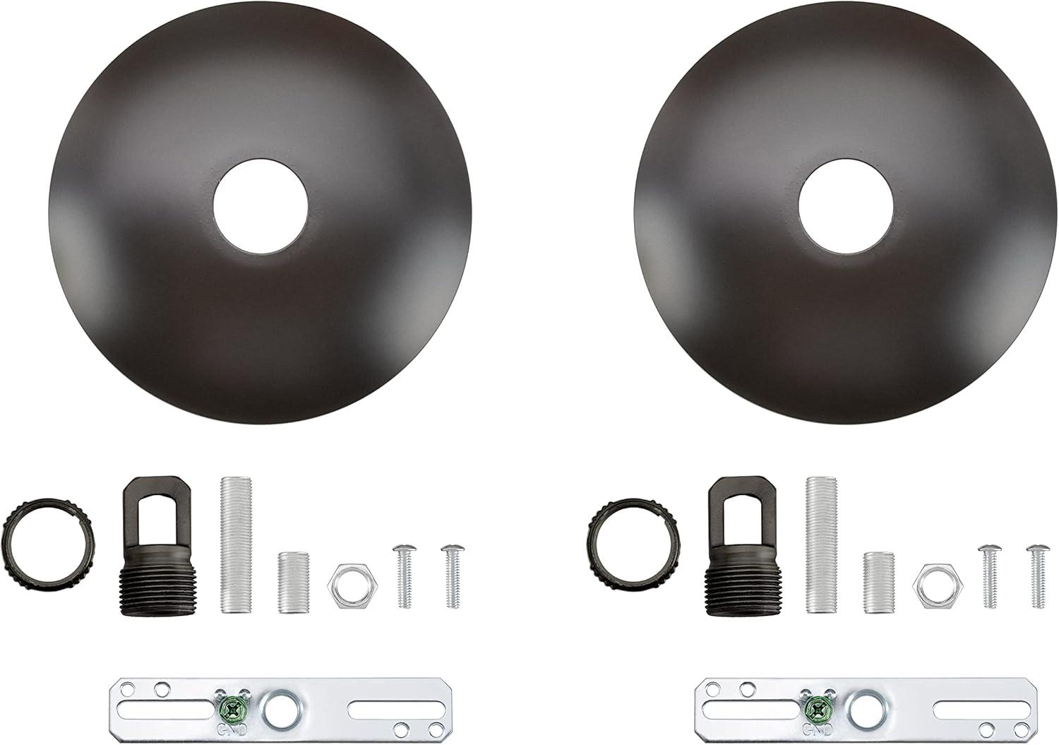 Aspen Creative 21511-12 Canopy Kit, 5"D with Collar Loop, 1" Center Hole, Oil Rubbed Bronze, 2PK