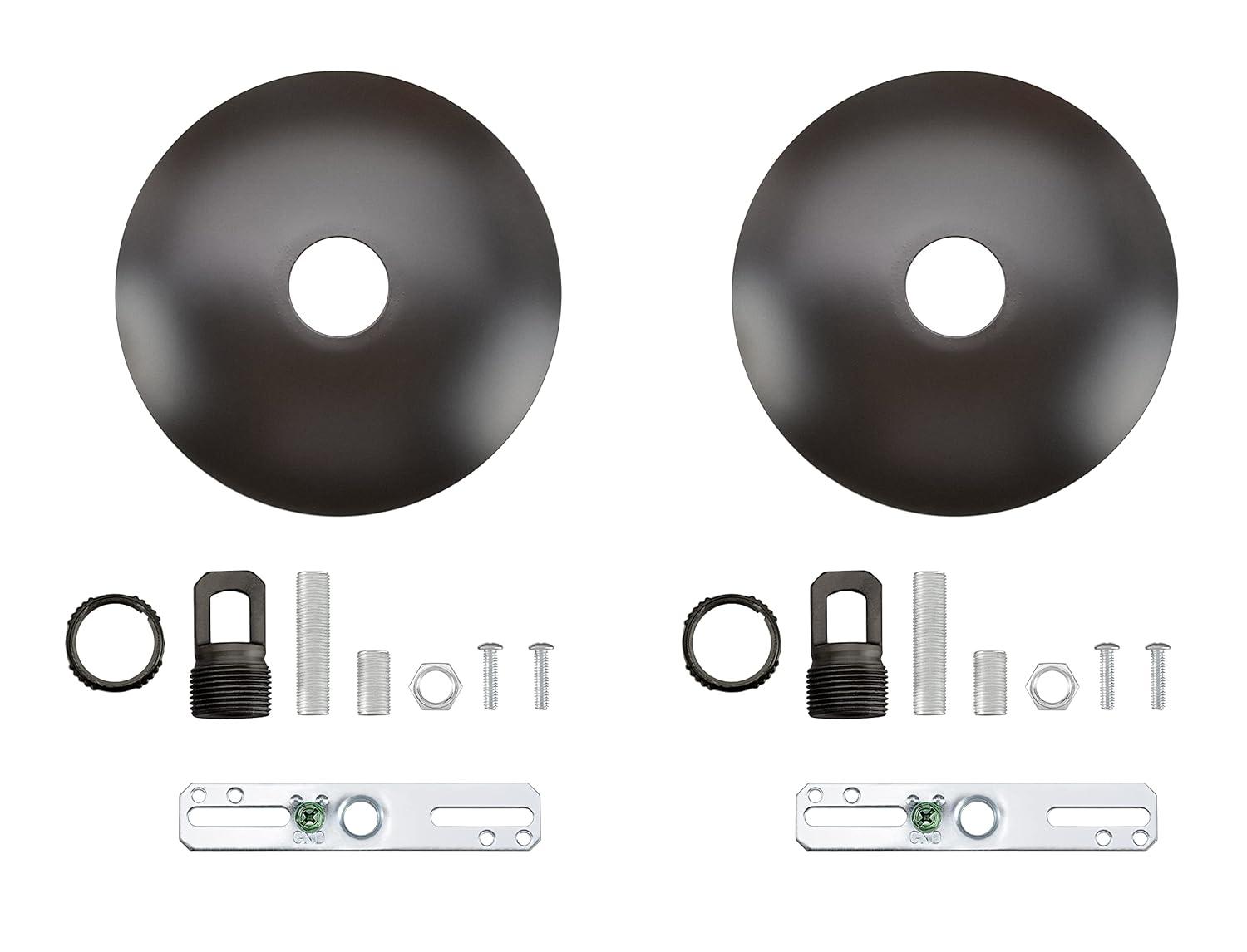 Aspen Creative 21511-12 Canopy Kit, 5"D with Collar Loop, 1" Center Hole, Oil Rubbed Bronze, 2PK