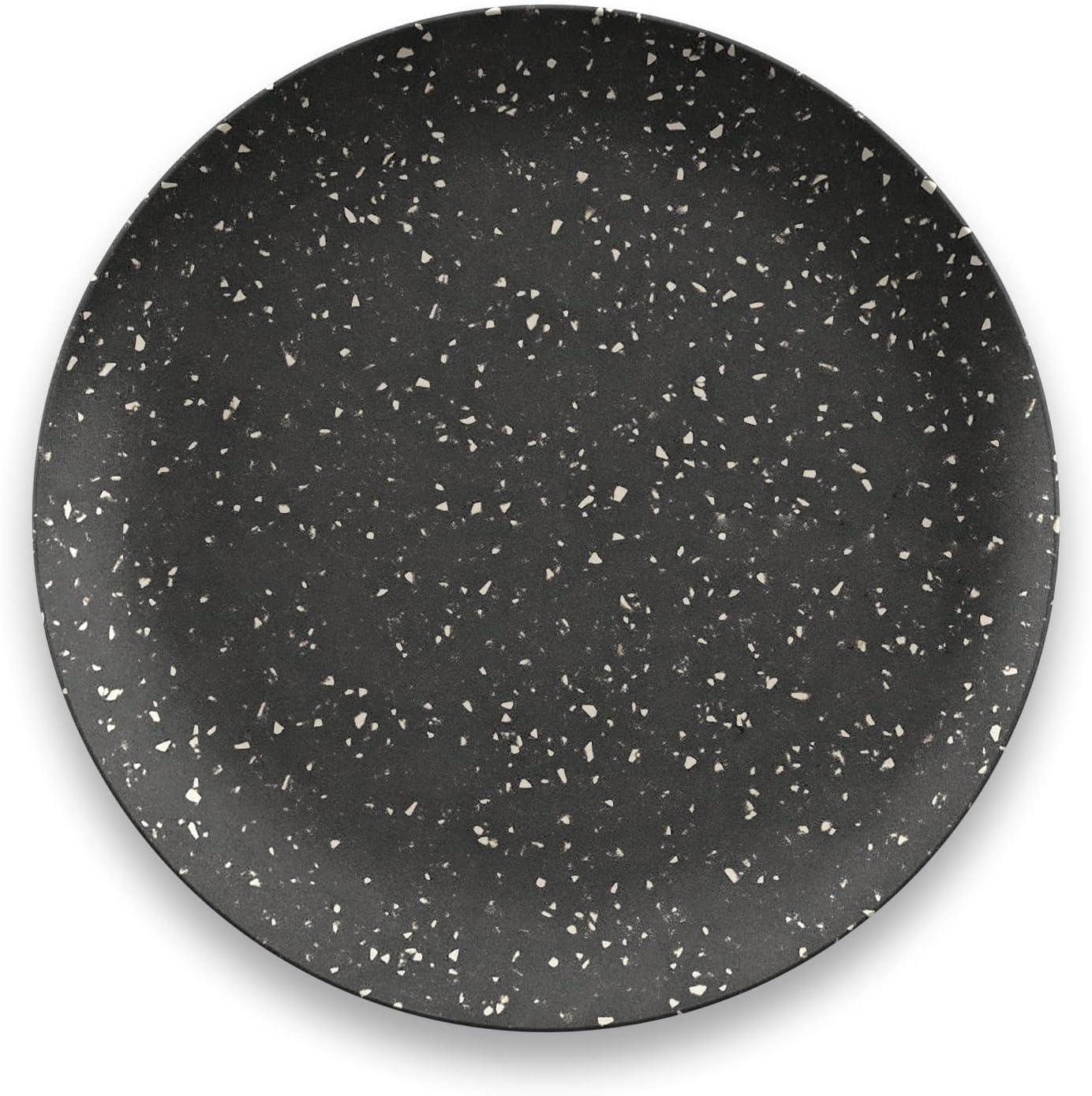 Orion Black Speckled Melamine Dinner Plates, 10.5" Set of 6