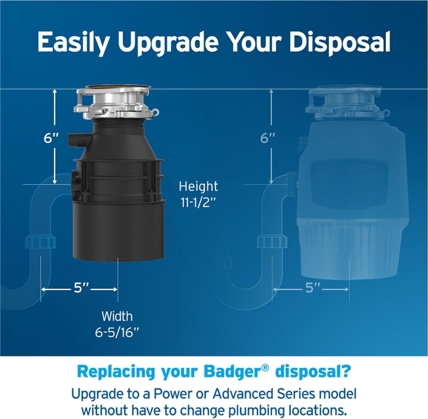 InSinkErator Badger 5XP 3/4 HP Continuous Feed Garbage Disposal