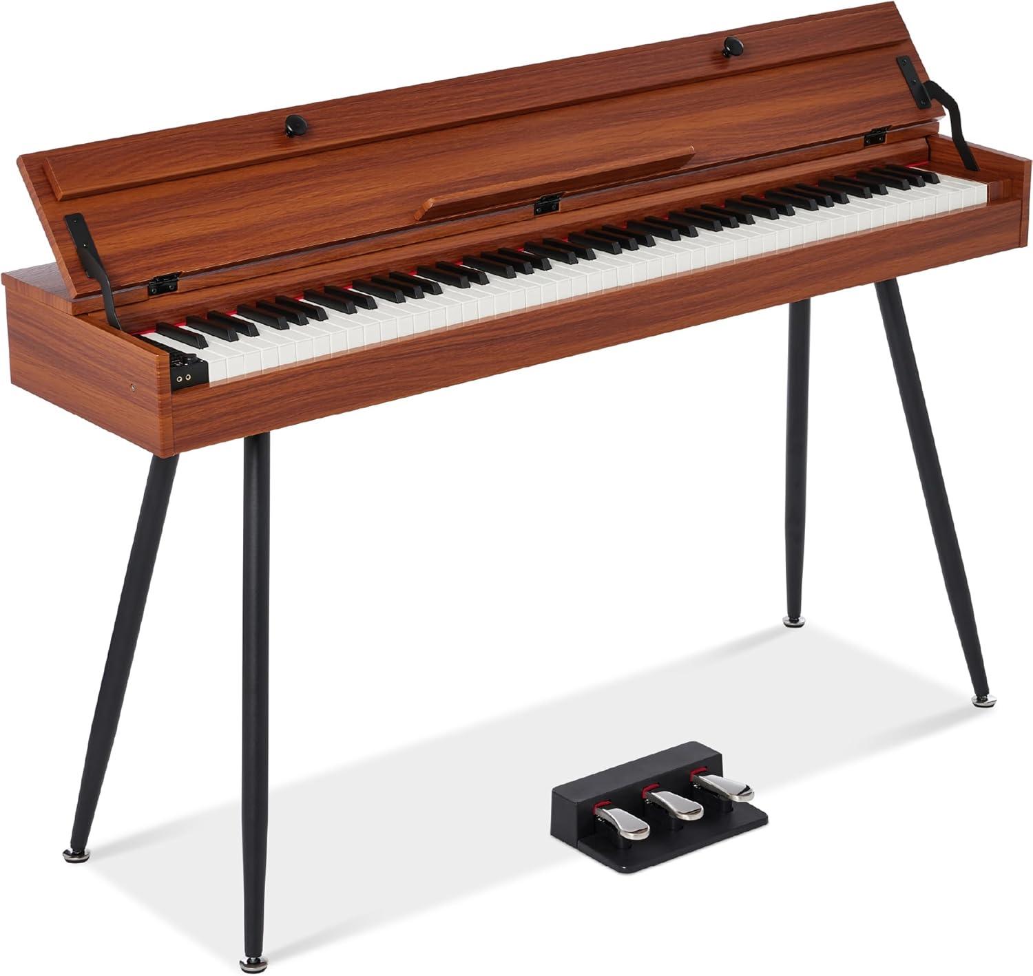 Best Choice Products Best Choice Product Modern 88 Key Fully Weighted Desk Style Digital Piano w/ Metal Legs, 3 Sustain Pedal - Natural