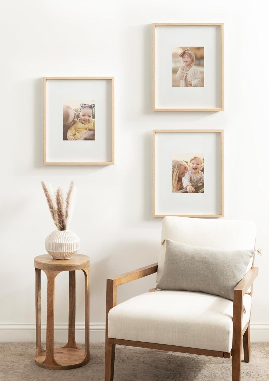 Kate & Laurel All Things Decor (Set of 3) 16"x20" Matted to 8"x10" Gibson Photo Frames Natural