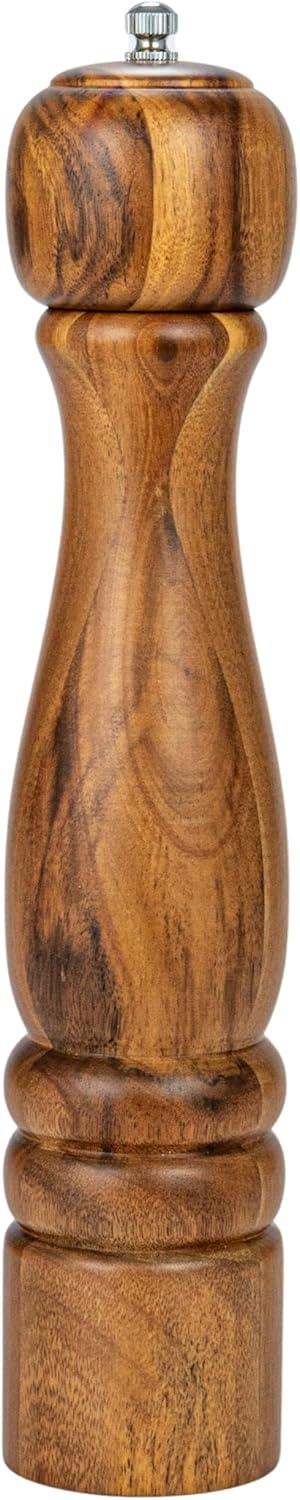 Natural Acacia Wood Salt and Pepper Mill with Metal Grinder