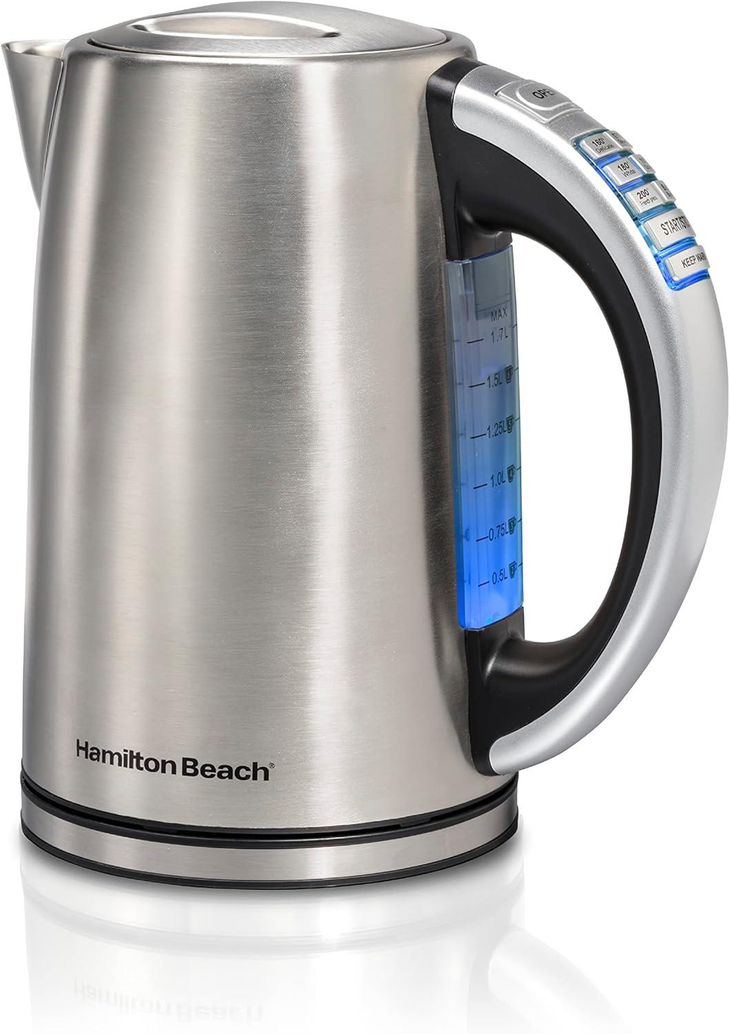 Hamilton Beach 1.7L Silver Stainless Steel Electric Kettle