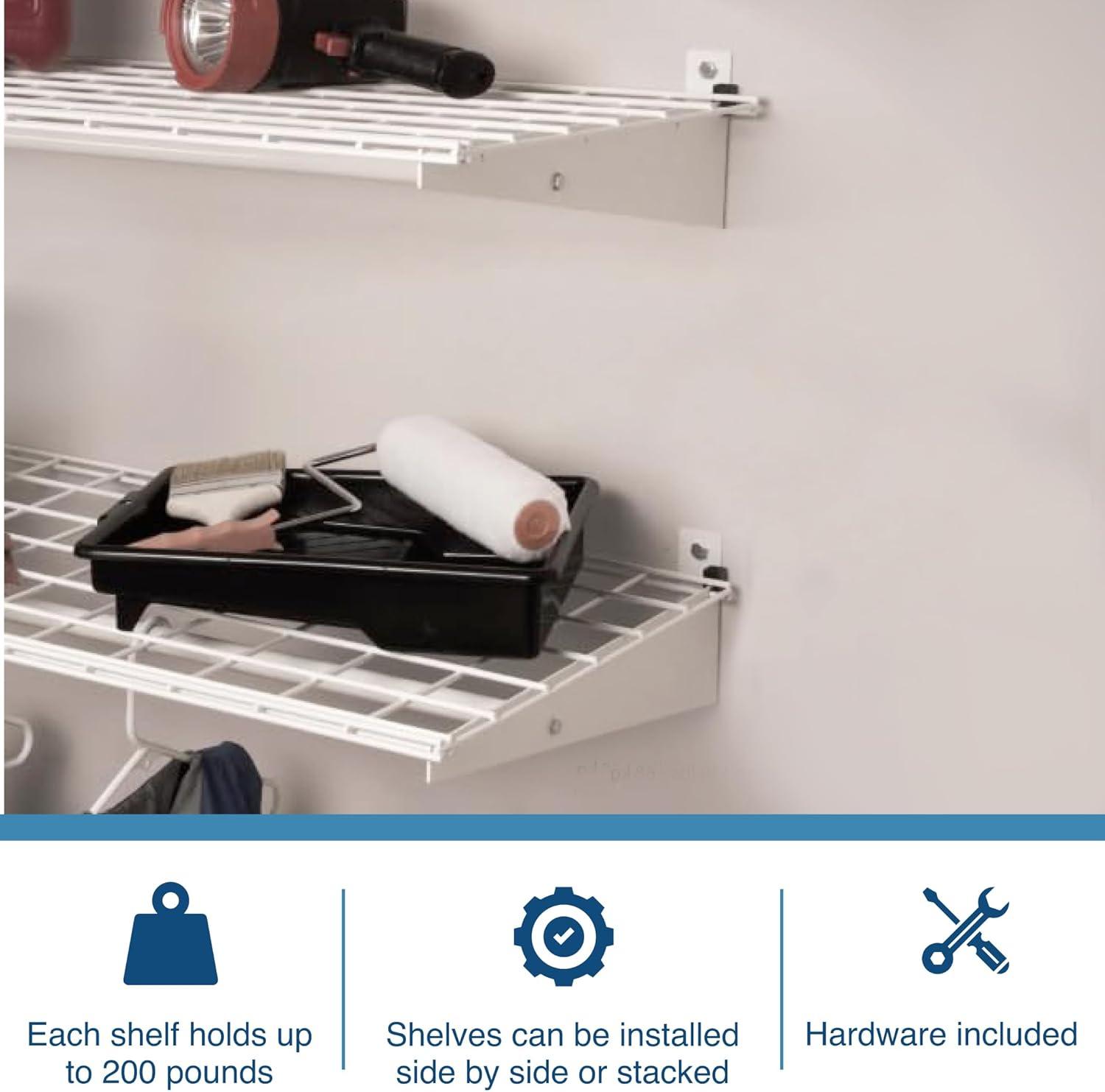 Hyloft HyLoft Steel Wall Garage Storage Shelves, Pack of 2-Shelves (Set of 2)