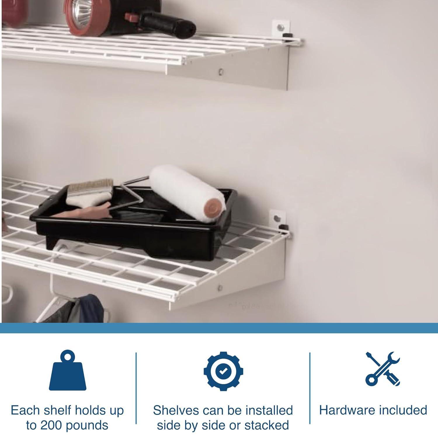 Hyloft HyLoft Steel Wall Garage Storage Shelves, Pack of 2-Shelves (Set of 2)