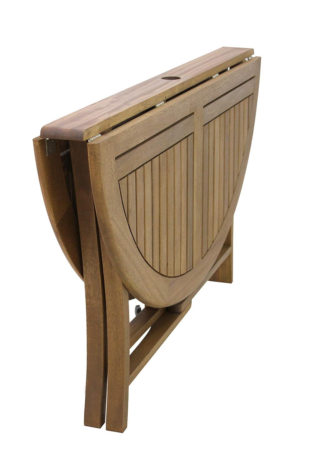 Havenside Home Eilaf 48" Round Eucalyptus Folding Table