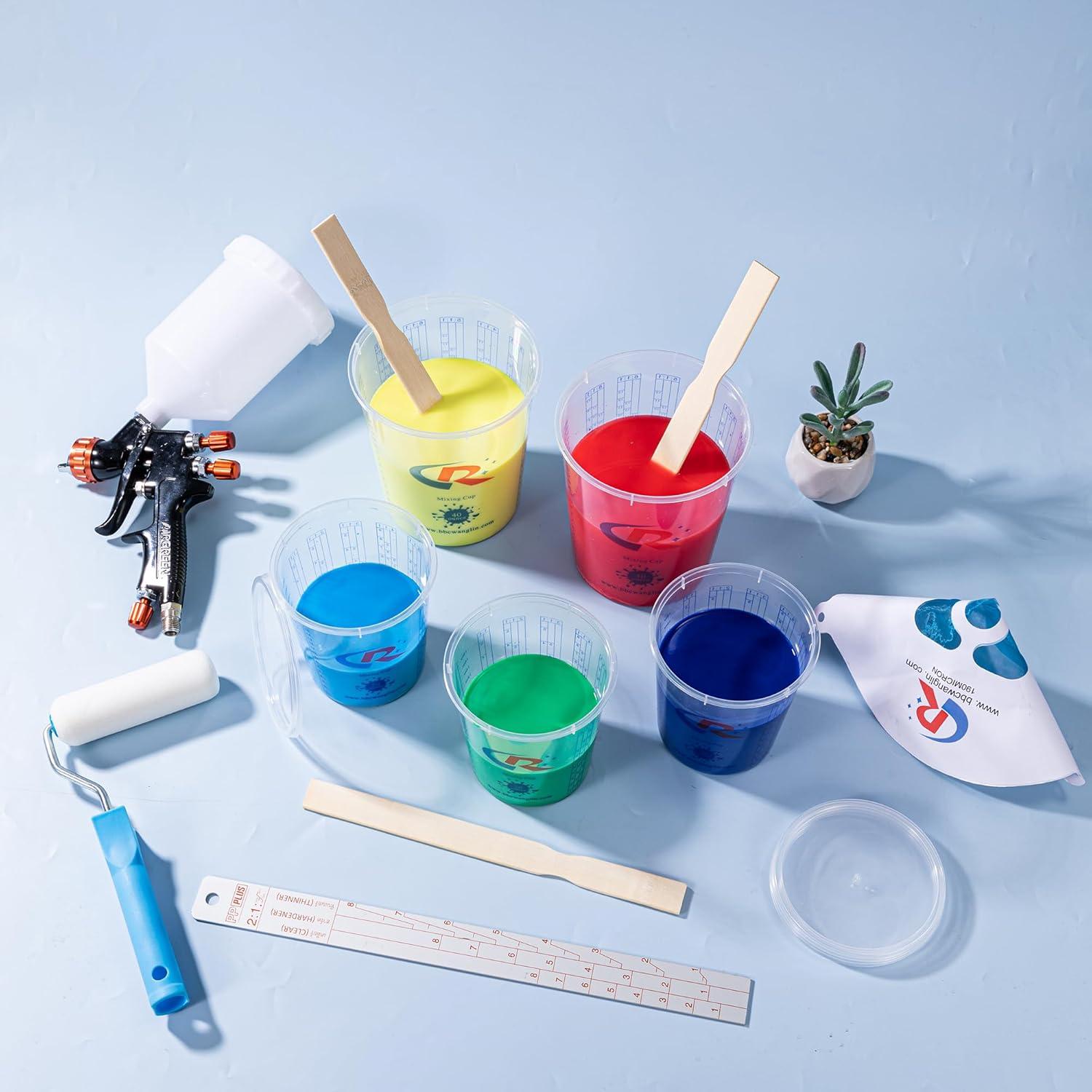 OULII Paint Mixing Stick Birch Wood For Construction 25Pcs 9.04X0.98X0.04in