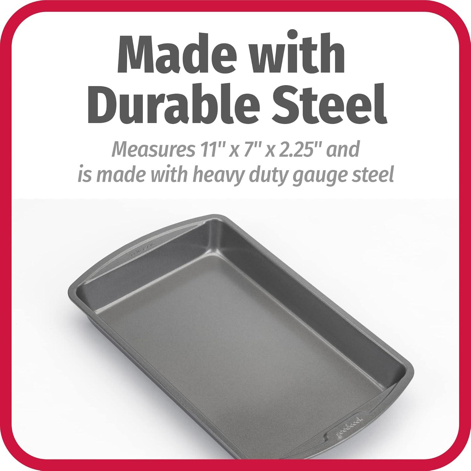 Goodcook Everyday Nonstick Steel Oblong Pan, 7" x 11", Gray