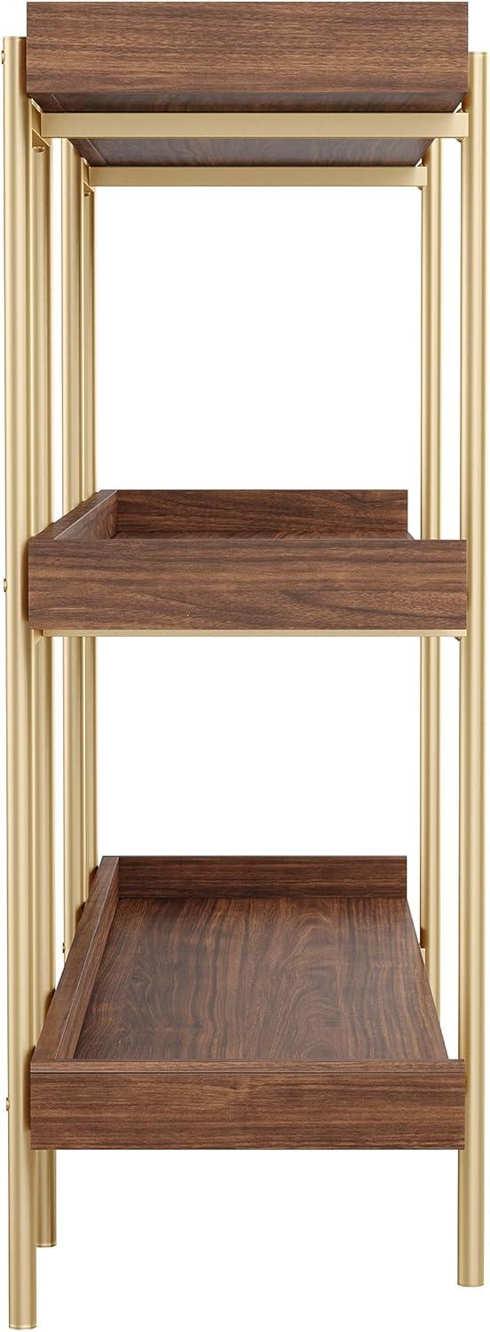 Raines Martha Stewart Emmett 3 Shelf Storage Display Unit Bookcase with Metal Frame