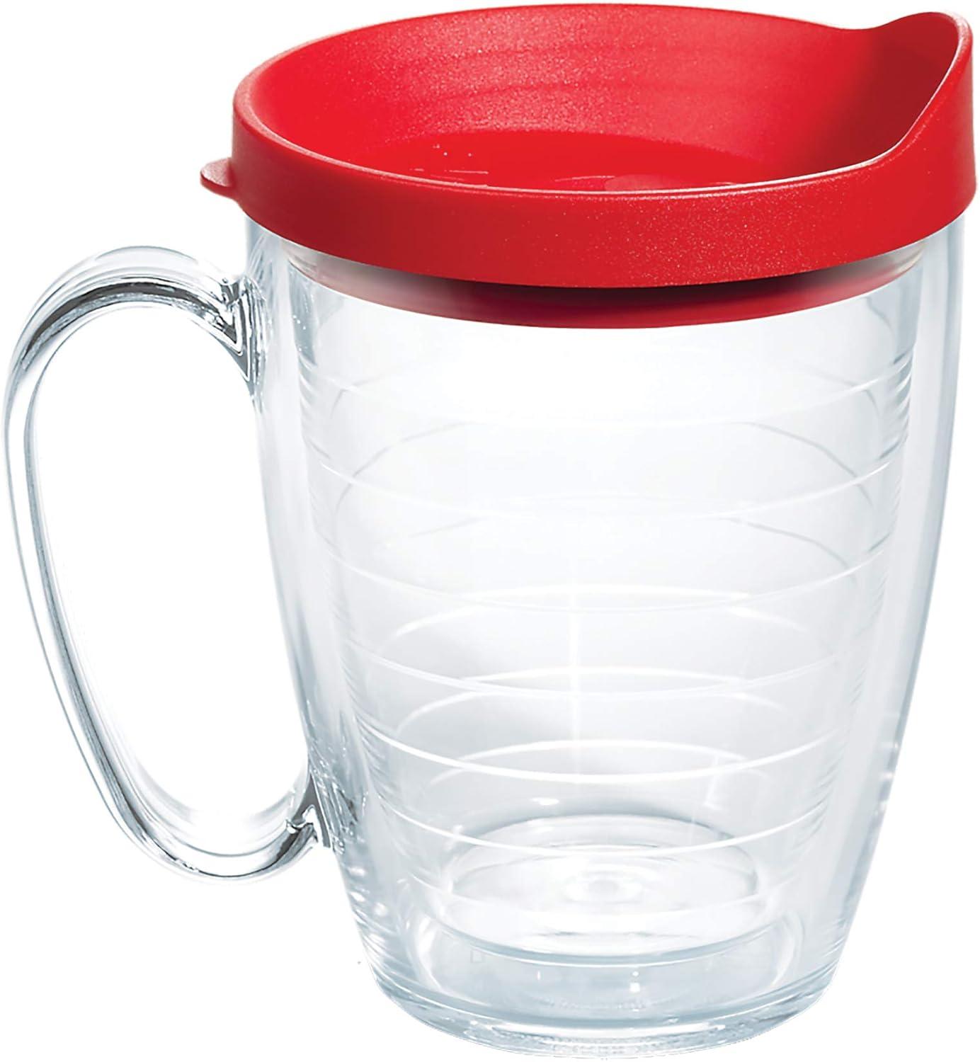 Clear and Red 16oz Double-Walled Insulated Travel Tumbler