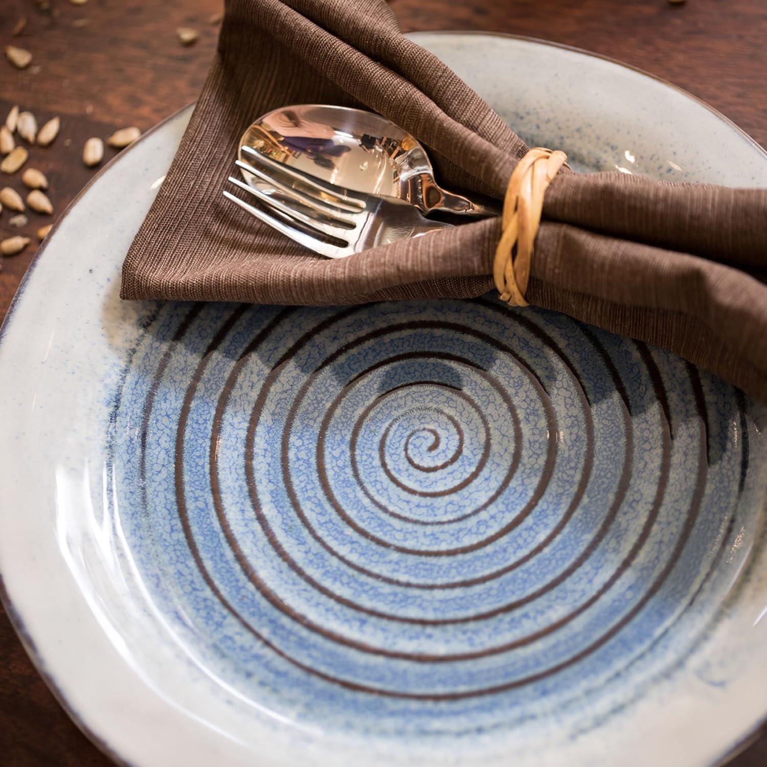 Sango Sango Talia 16-Piece Casual Blue Stoneware Dinnerware Set - Service For 4, Blue/White