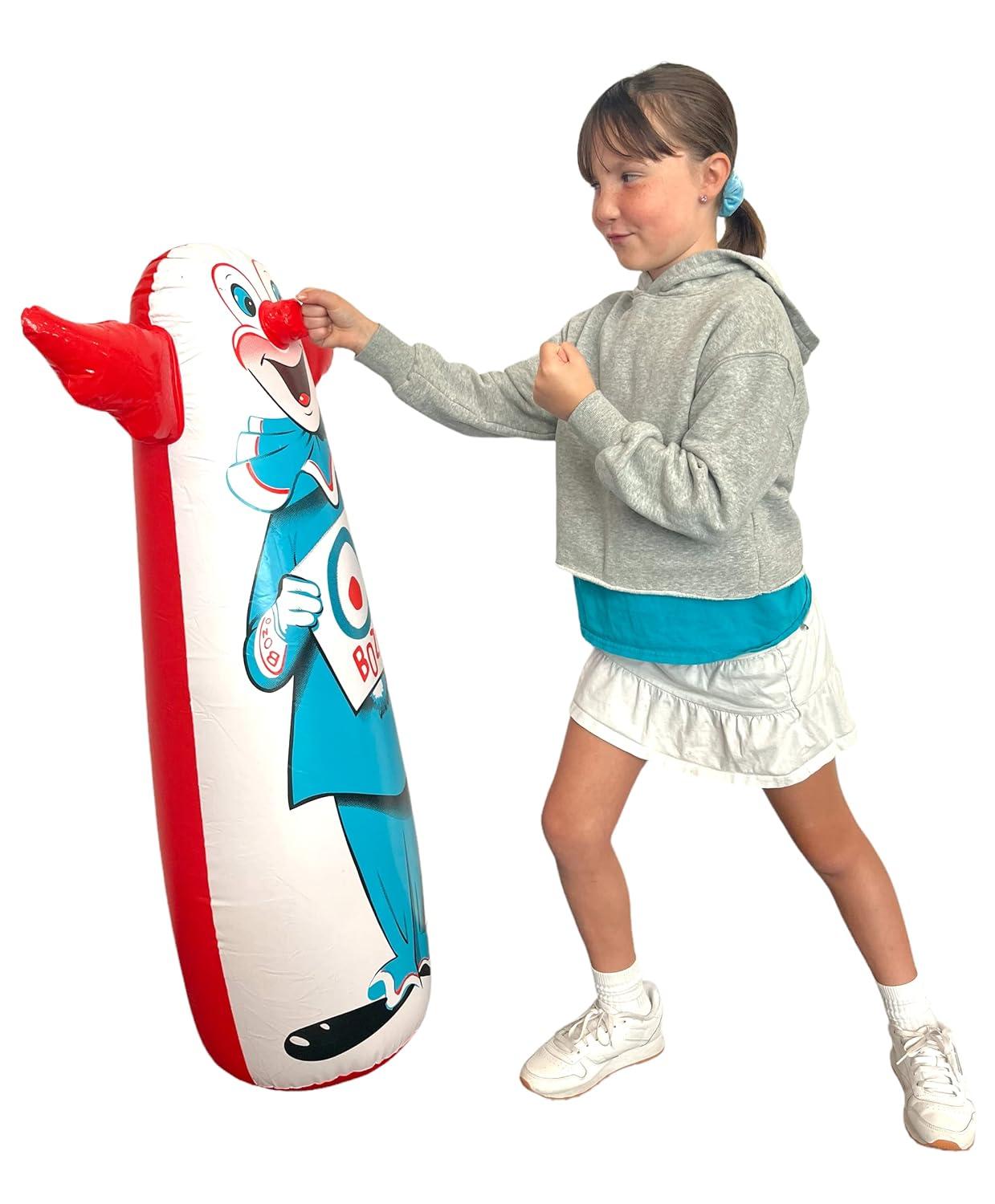 WARM FUZZY Toys - The Original Bozo The Clown Inflatable 3-D Bop Bag Works Great for Ages 3+ and at Home, in The Classroom or as an Energy/Stress Reliever