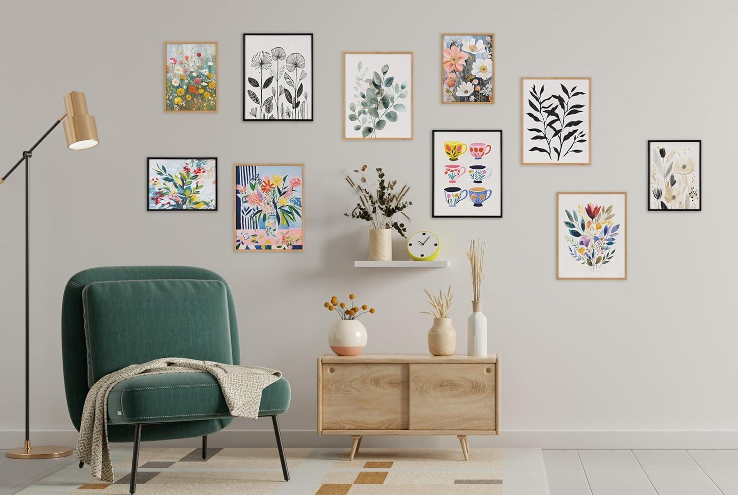 Kate & Laurel All Things Decor 16"x20" Gallery Jewel Tone Botanical Watercolor Bouquet Print by The Creative Bunch Studio Natural
