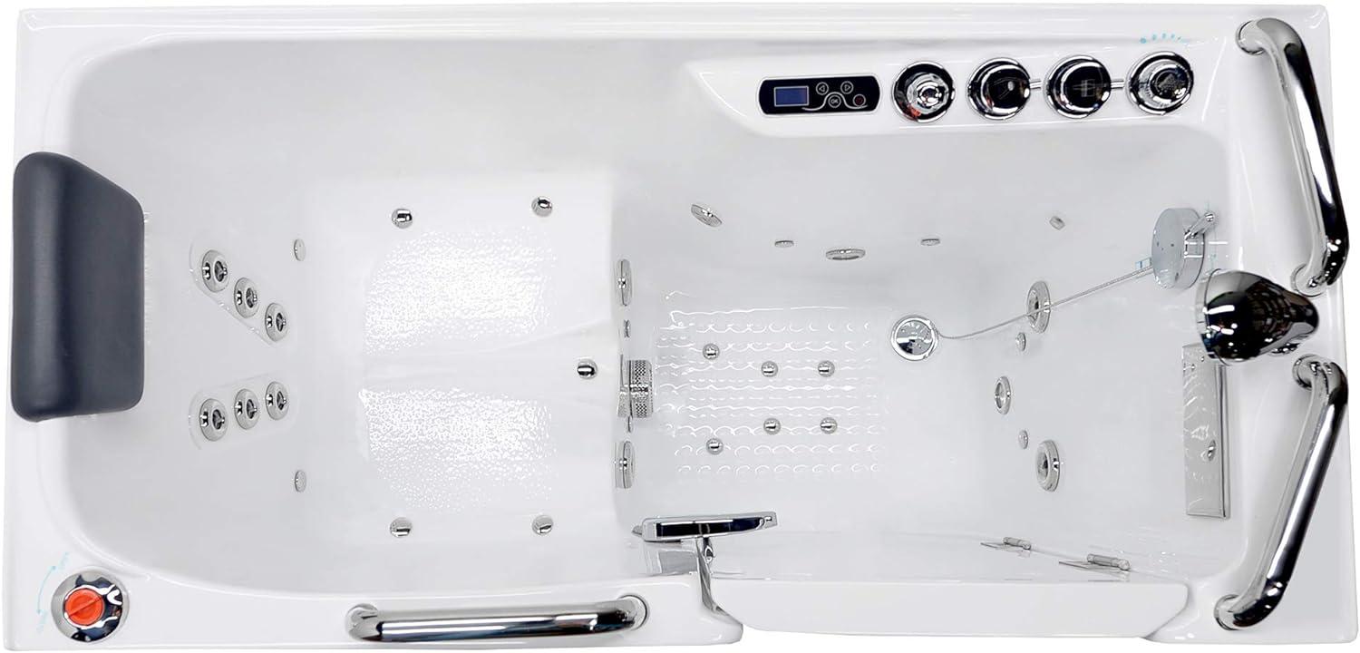 MediSpa 52.5'' x 26.5'' Walk-in Acrylic Bathtub with Faucet