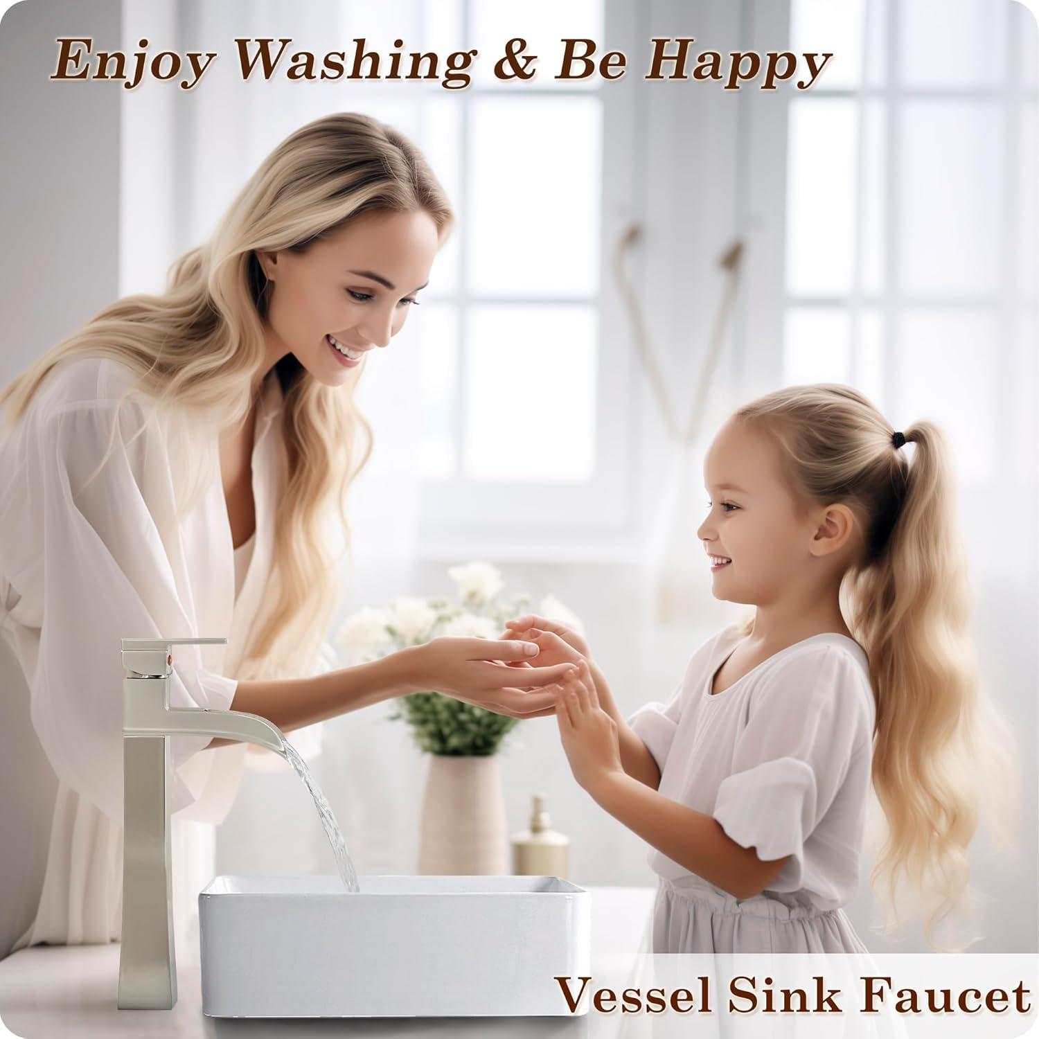 VIBRANTBATH 6009H-Black Vessel Sink Faucet Single-handle Bathroom Faucet with Drain Assembly