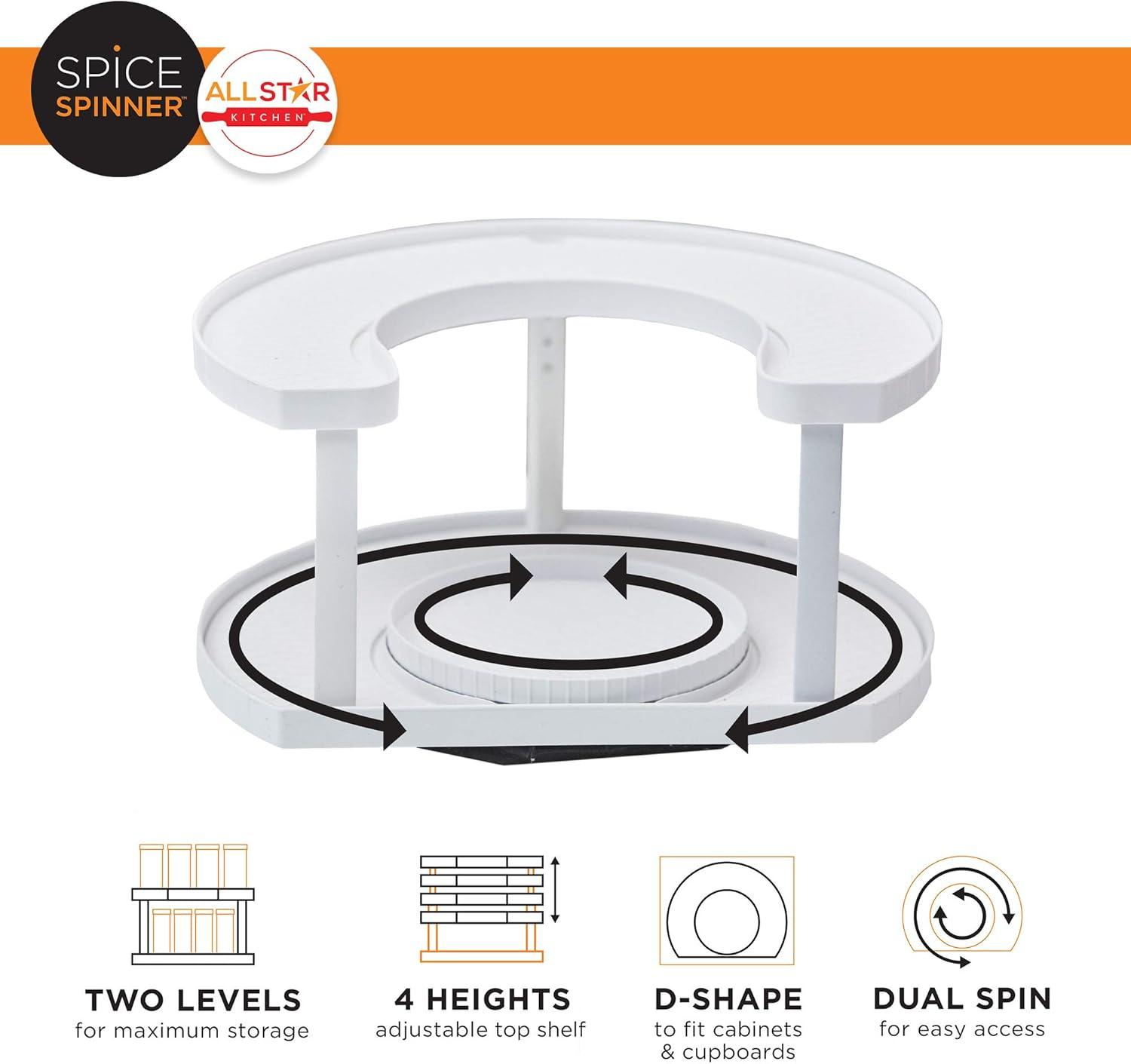 Spice Spinner Two-Level Plastic Spice Storage Organizer