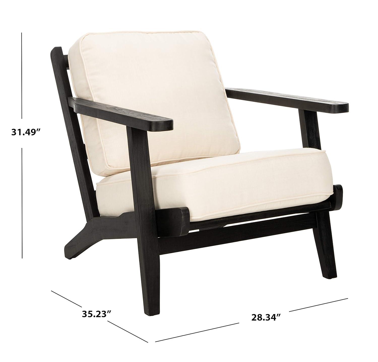 Nico Mid Century Accent Chair - ACH4501A - Bone/Black - Safavieh