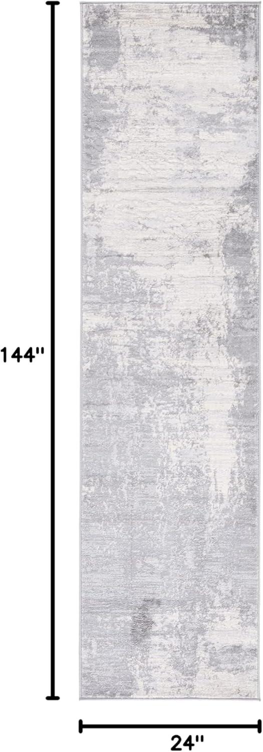 Jasper JSP101 Power Loomed Runner Rug - Light Grey/Ivory - 2'x12' - Safavieh