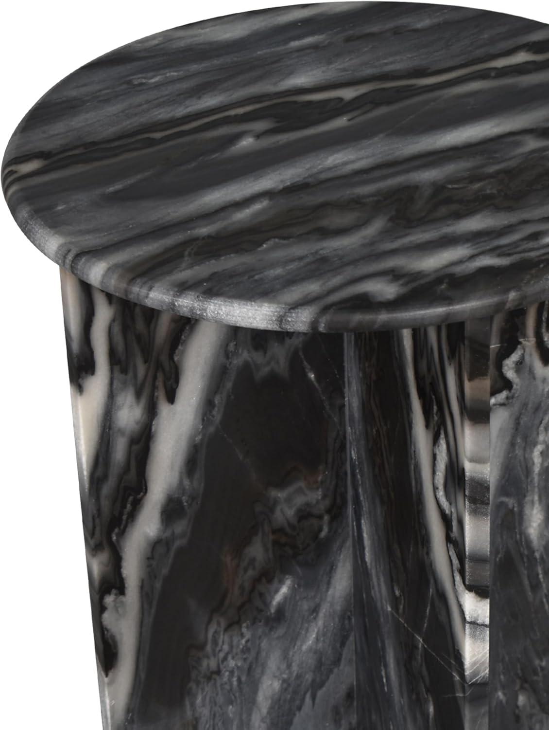 JONATHAN Y Javier 17.75" Contemporary Natural Marble Handmade X-Shaped End Table