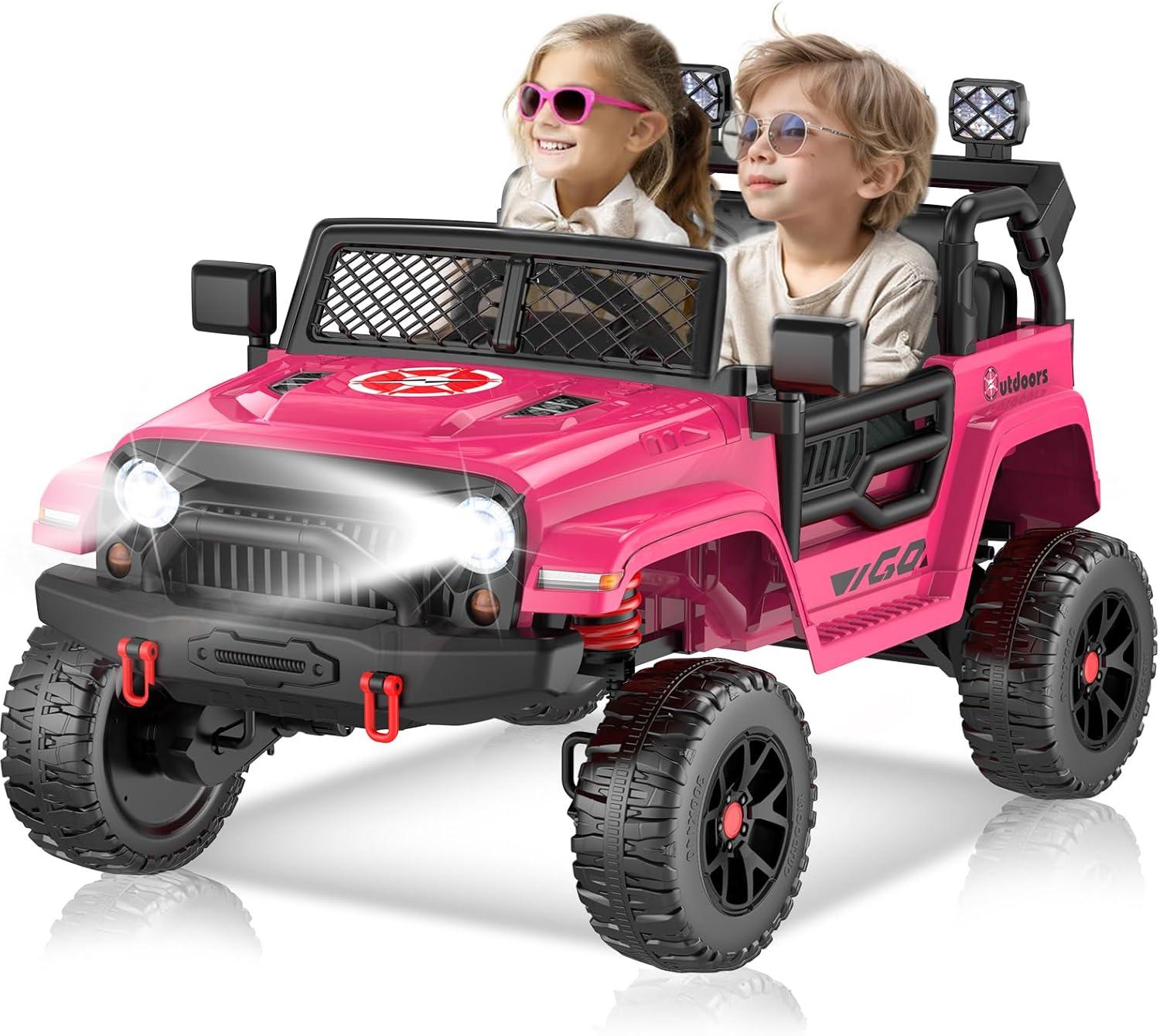 24V Pink 2-Seater Off-Road Electric Ride-On Truck