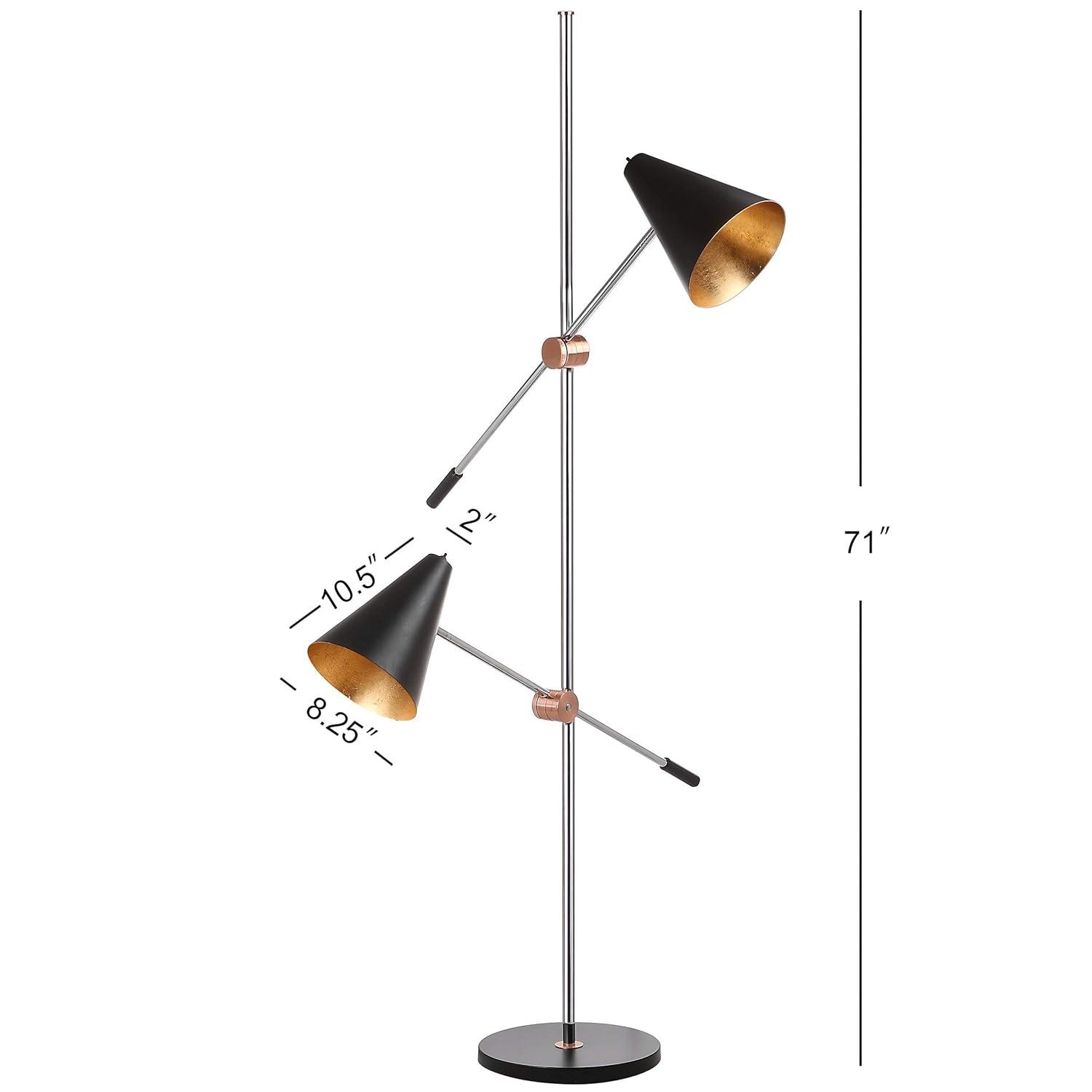 Reed Floor Lamp - LIT4518 - Chrome/Black - Safavieh