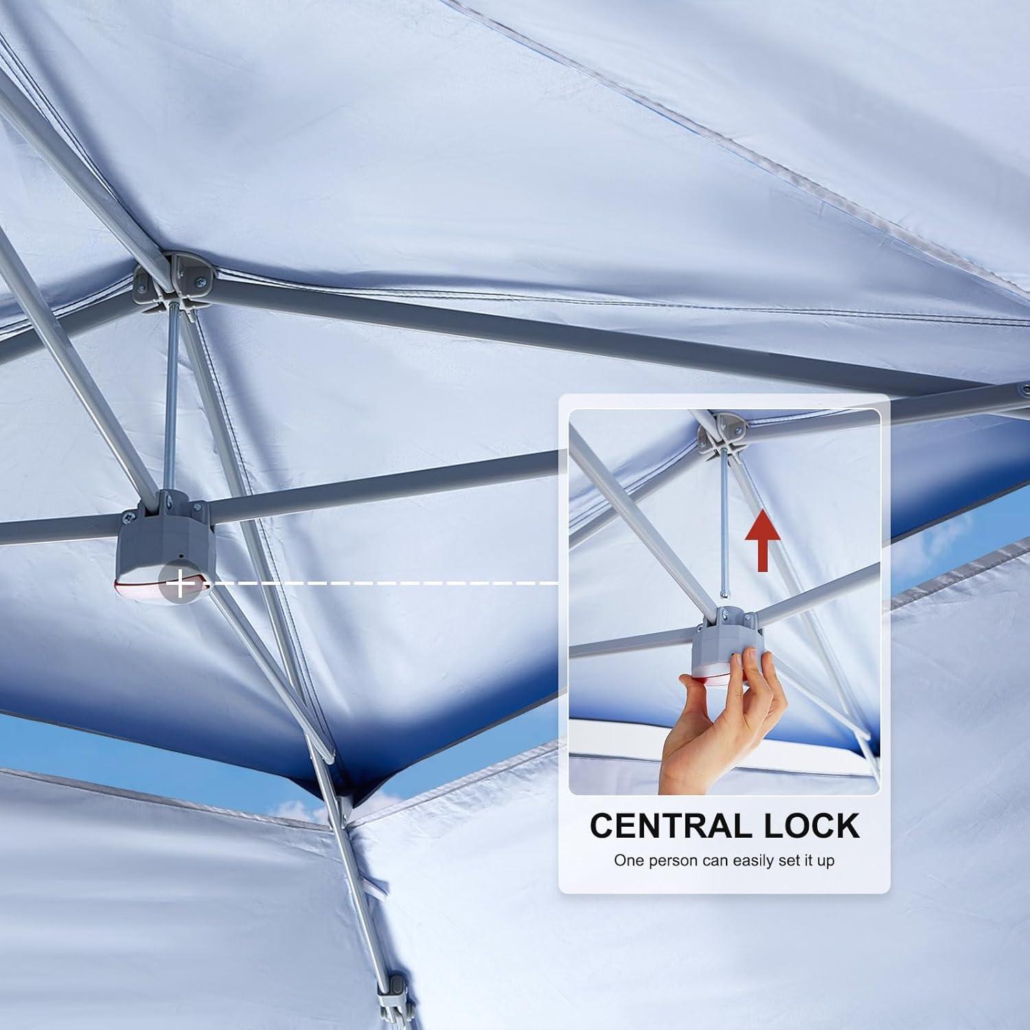13 ft. × 13 ft. Pop-up Canopy with Rolling Storage Bag Light Gray/White