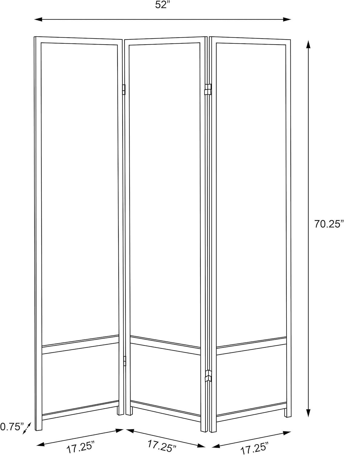 Coaster Home Furnishings Calix 3-panel Folding Floor Screen Translucent and Black