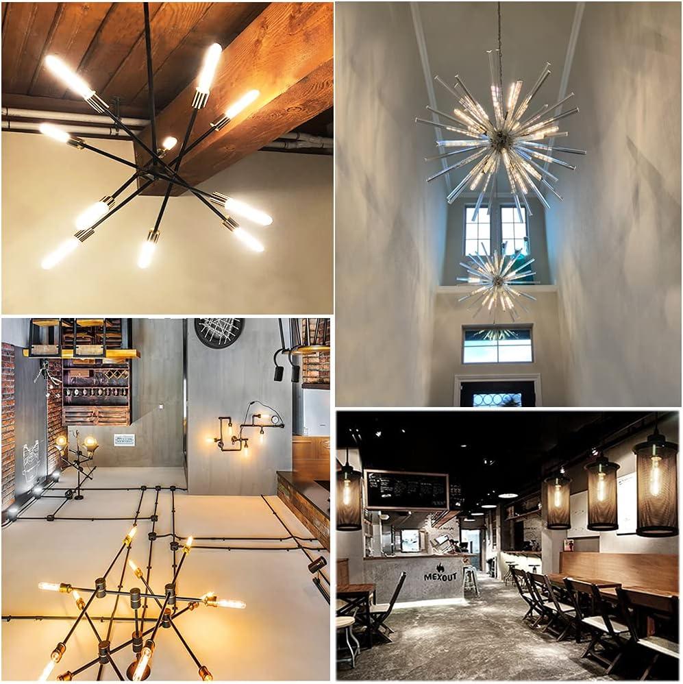 E26 LED Tubular Bulbs,Soft White 3000K,T10 Dimmable LED Bulb,8.9in Tube Edison Light Bulbs 4W Dimmable Tube Vintage Led Bulbs 40 Watt Equivalent,E26 Medium Base Lamp (4-Pack)