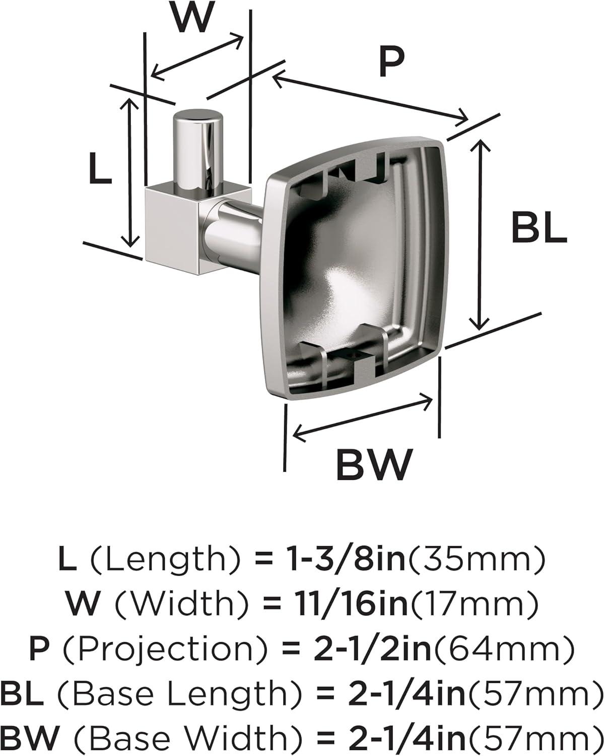 Amerock Stature Polished Nickel Single Prong Robe Hook BH36090PN
