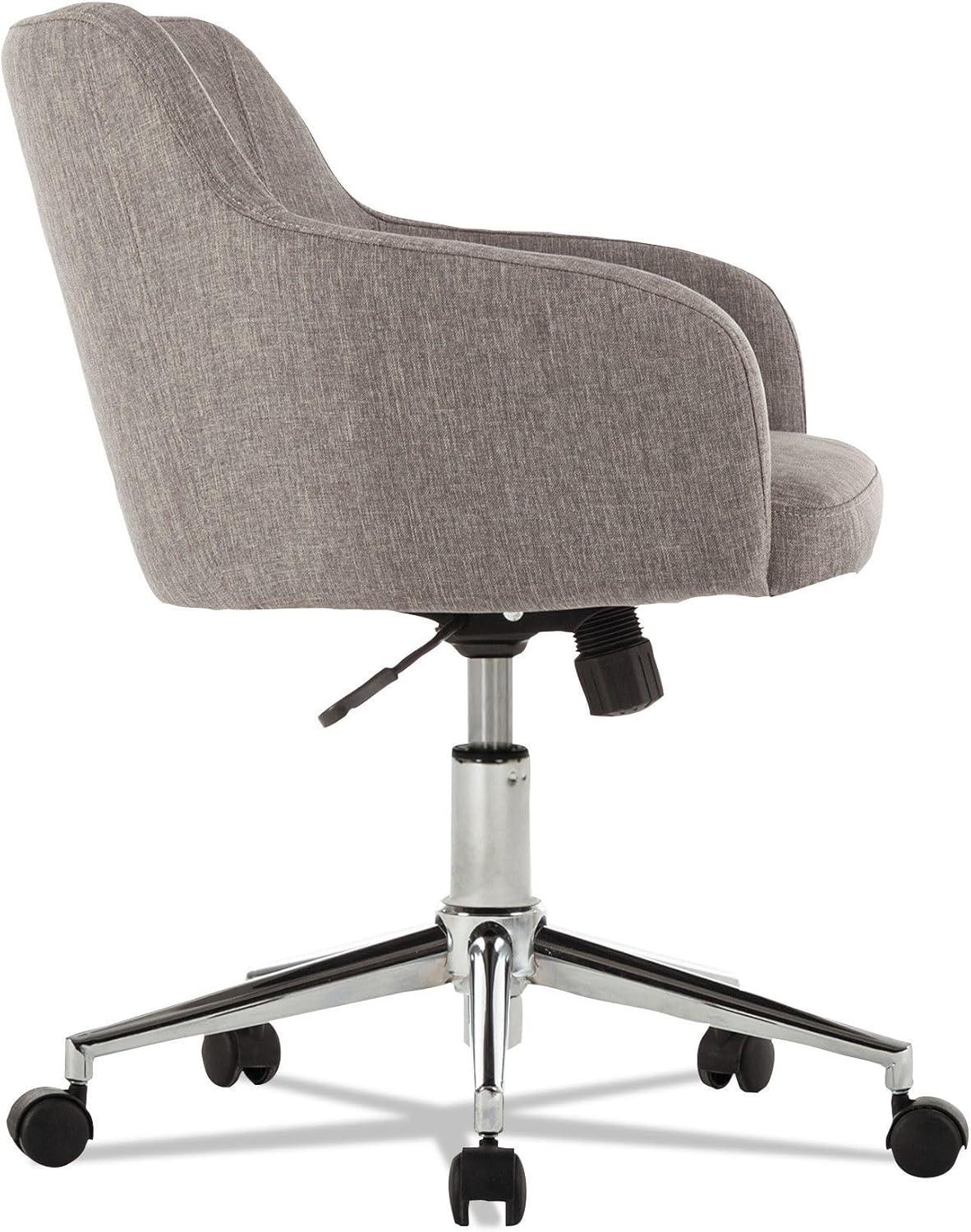 Alera Alera Captain Series Mid-Back Chair, Supports Up to 275 lb, 17.5" to 20.5" Seat Height, Gray Tweed Seat/Back, Chrome Base