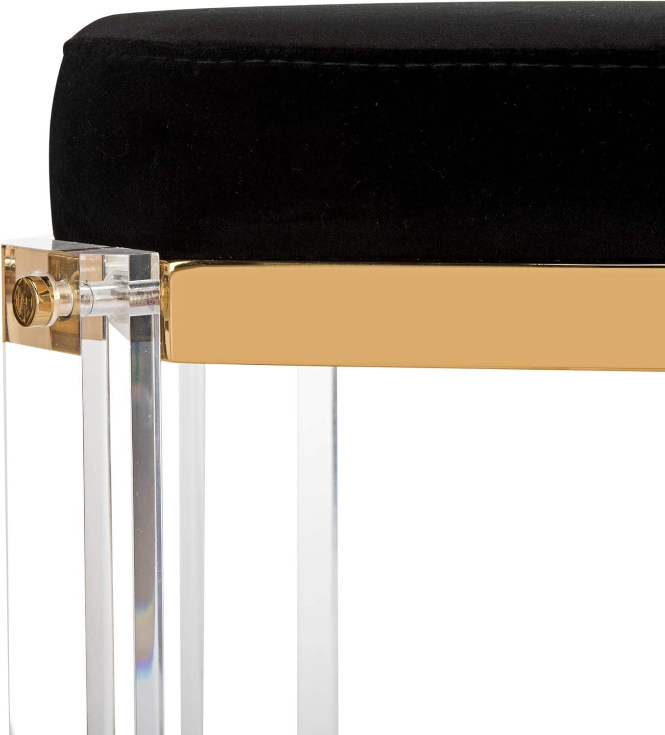 Cicely Acrylic Bar Stool - Gold/Black - Safavieh