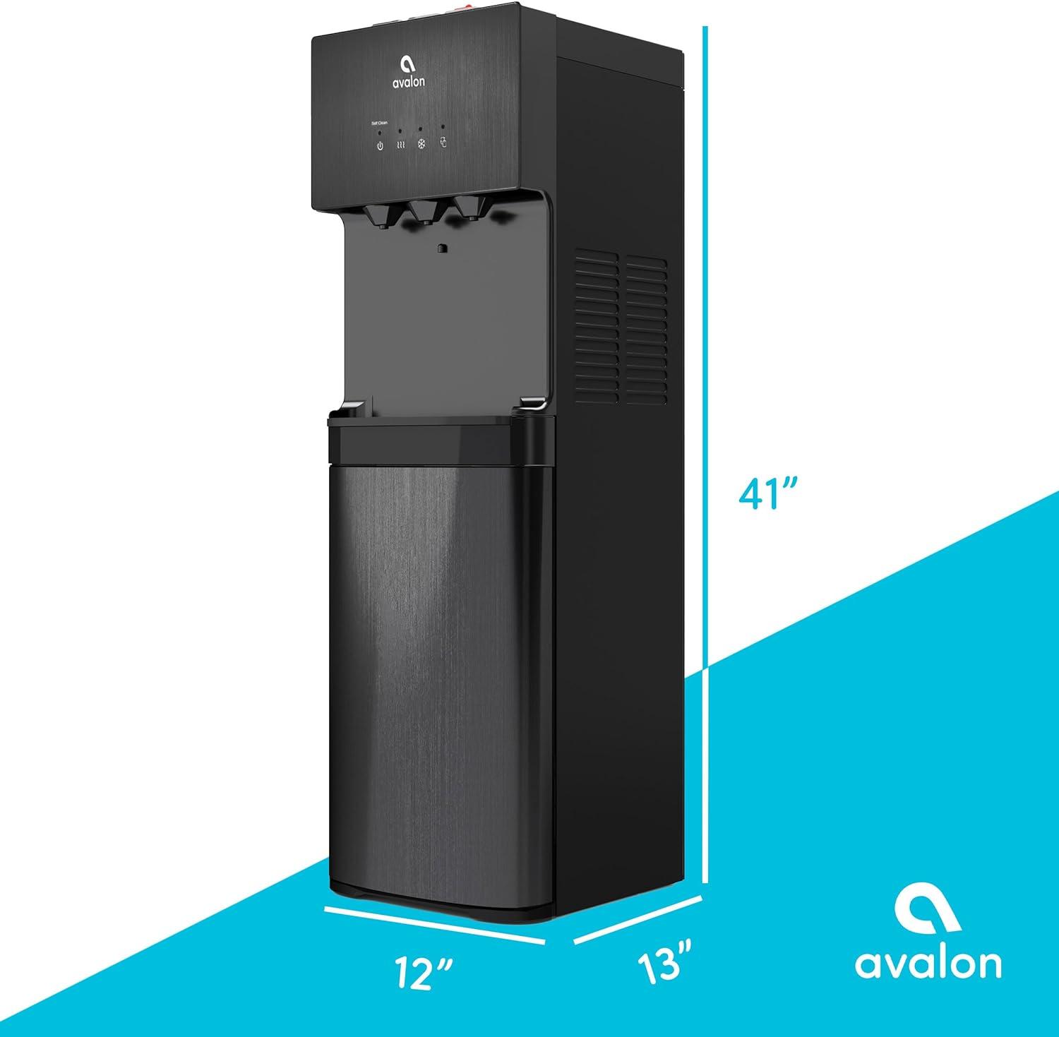 Black Stainless Steel Bottom Loading Water Cooler Dispenser