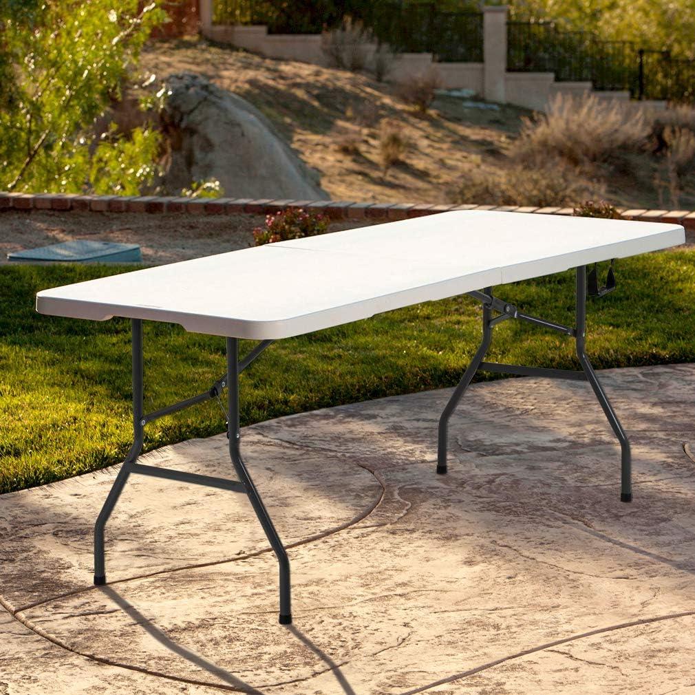 NiamVelo 96 inches Work Lightweight Utility Table, White