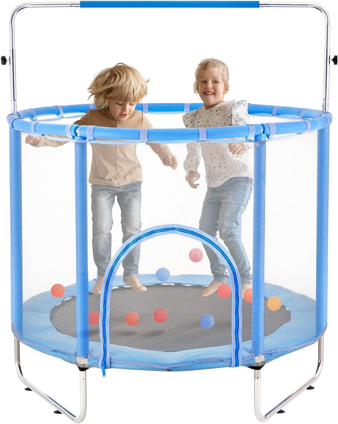 VEVOR 55" Trampoline for Kids Mini Toddler Trampoline with Net Indoor Outdoor