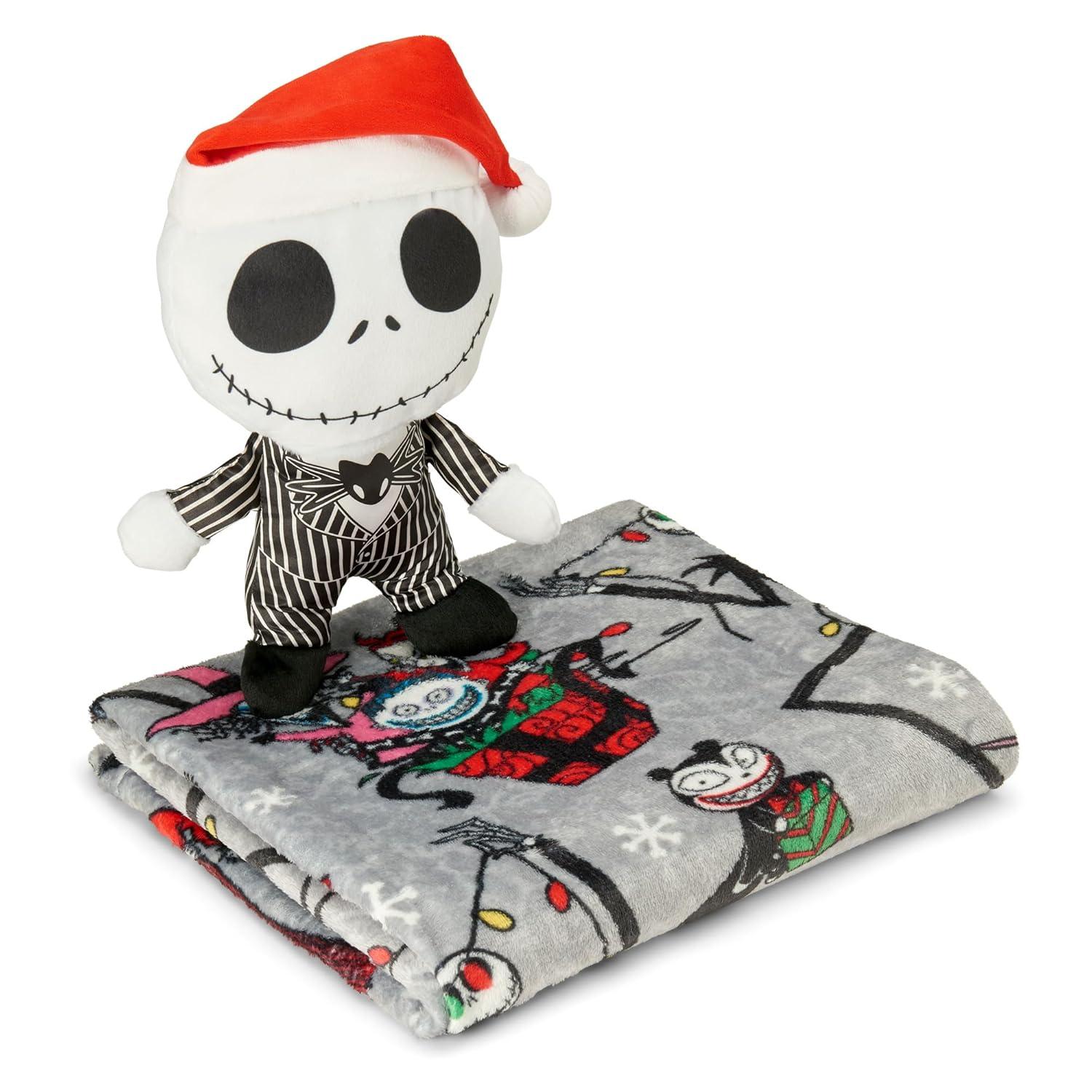 Northwest Character Hugger Pillow & Silk Touch Throw Blanket Set, 40" x 50", The Nightmare Before Christmas Freaky Festivities