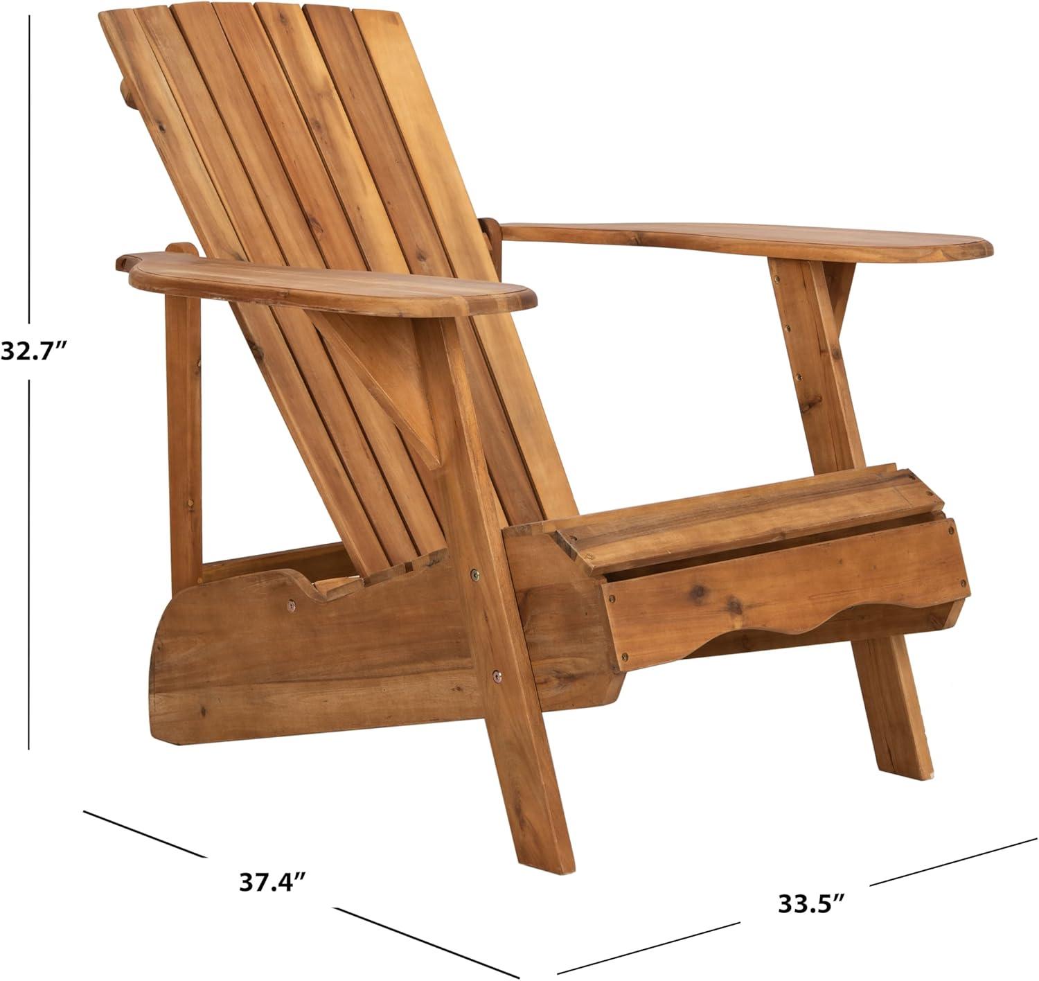 Natural Acacia Wood Adirondack Arm Chair