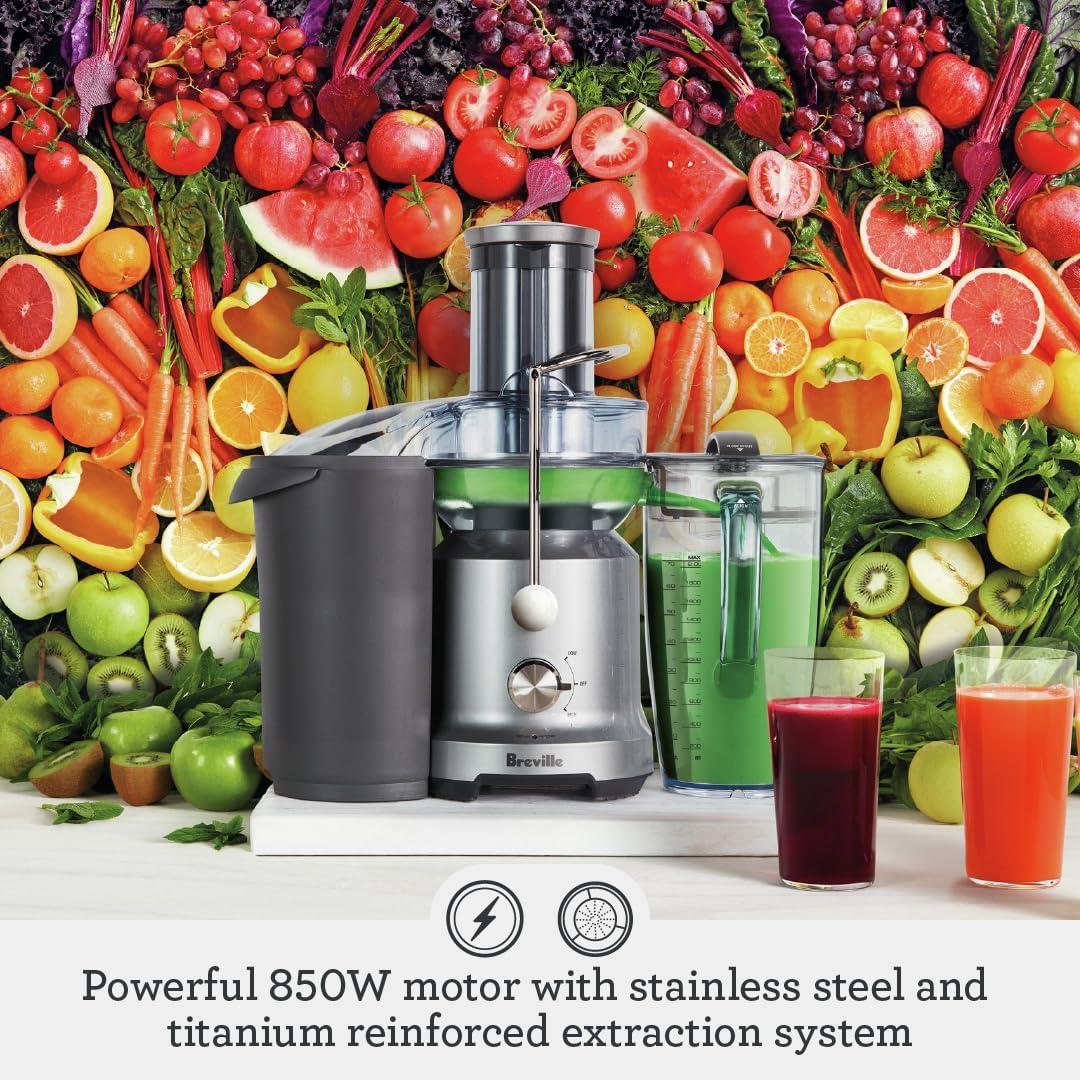 Breville Cold Juice Fountain: 2-Speed Juicer Machine, 850W, Stainless Steel Blades, 3" Feed Chute, Dishwasher-Safe