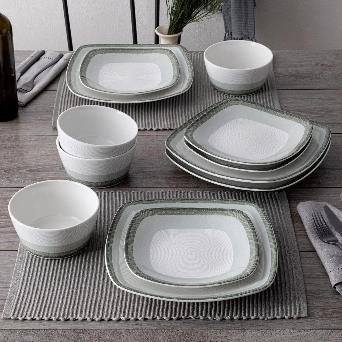 Noritake Colorscapes Layers Square 12-Piece Dinnerware Set, Service for 4