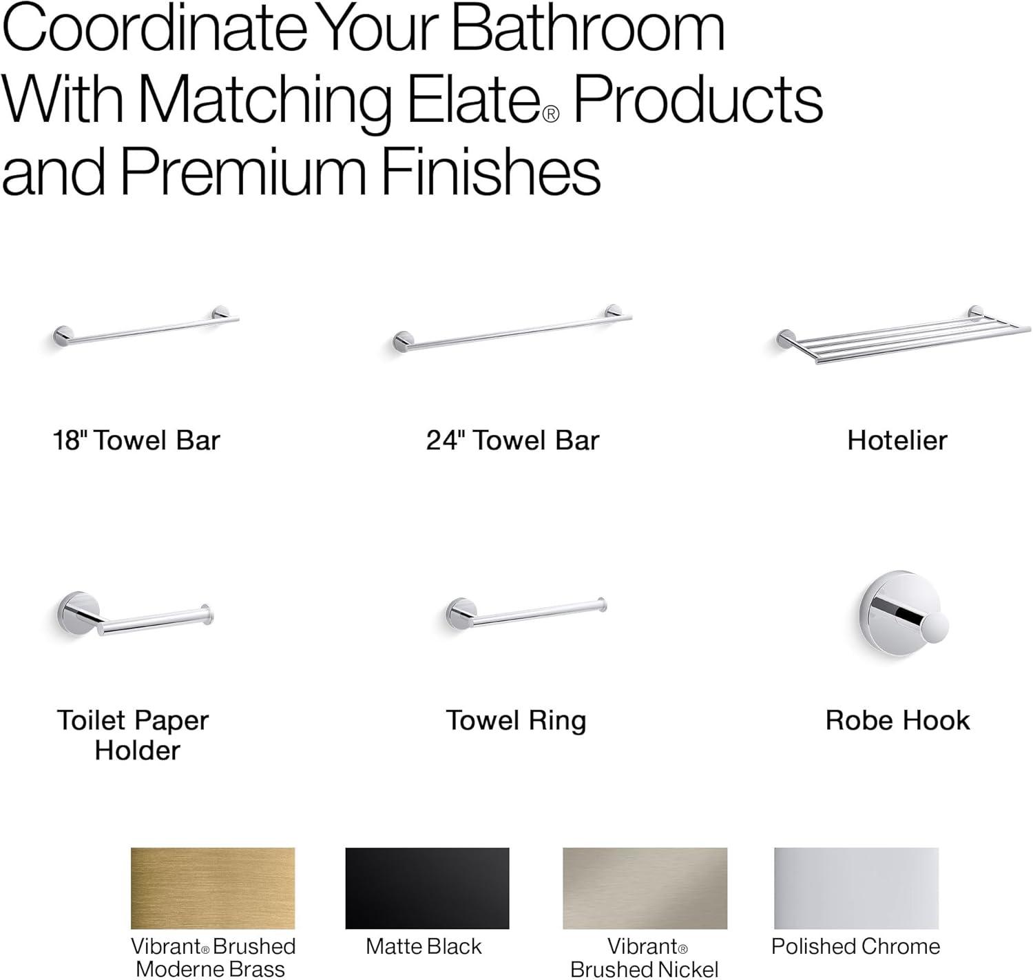 Elate Wall Mounted Round Towel Bar, Metal Wall-Mounted Towel Holder