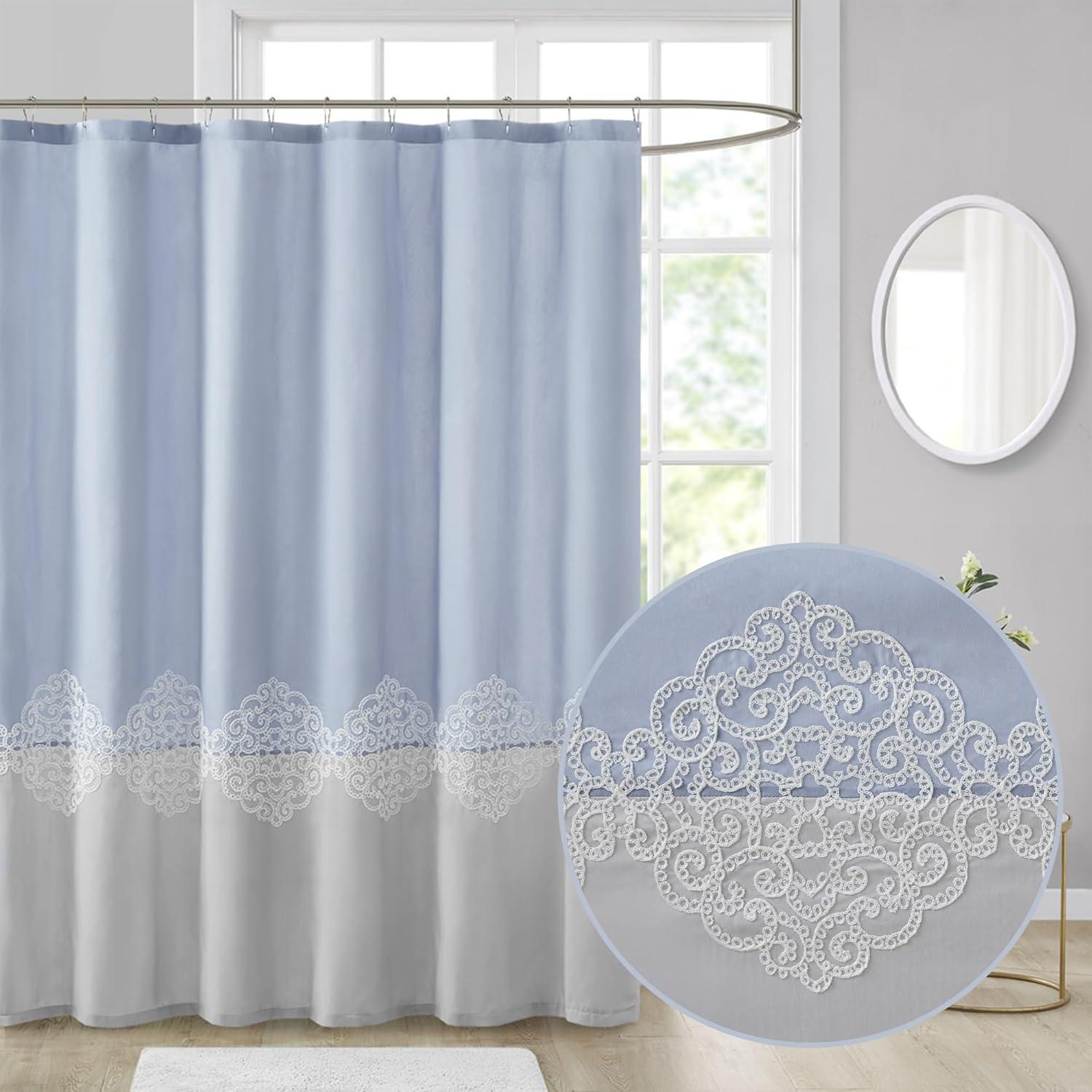 Hulet Pieced and Embroidered Single Shower Curtain