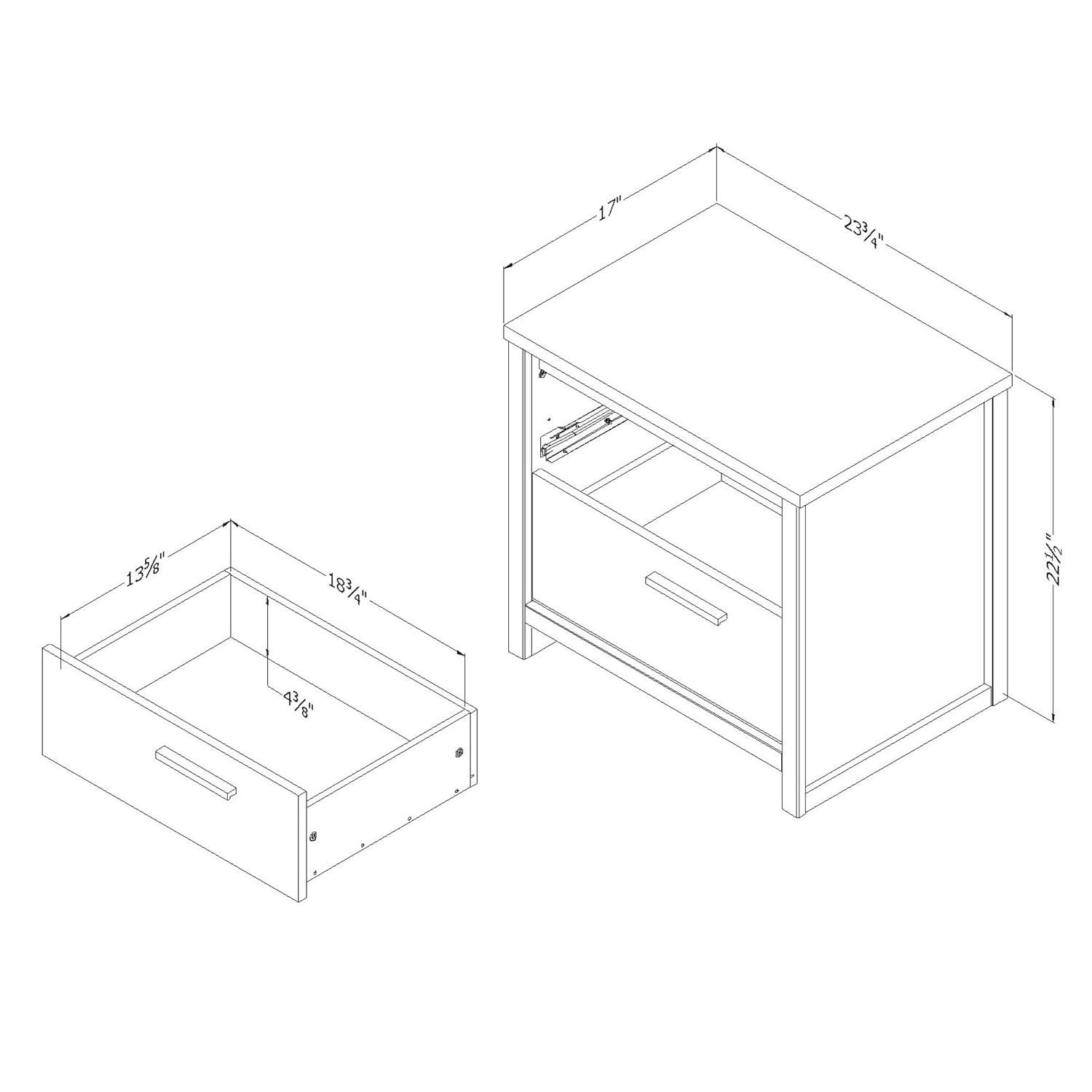 South Shore Tao 2 - Drawer Nightstand