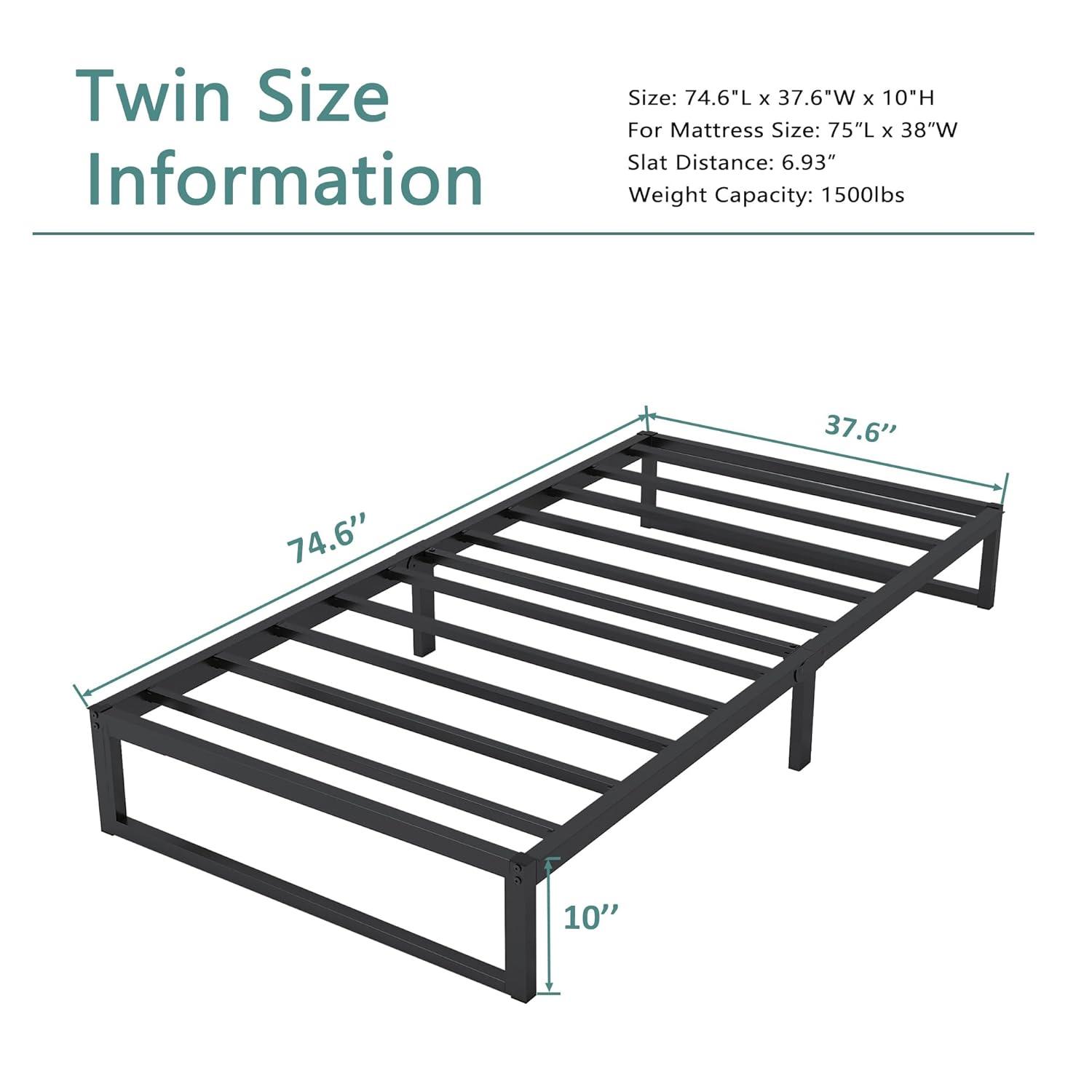 Whizmax 14 Inch King Bed Frame No Box Spring NeededHeavy Duty Metal Platform Bed Frame with Sturdy Steel Slats, Noise Free, Easy Assembly, Black