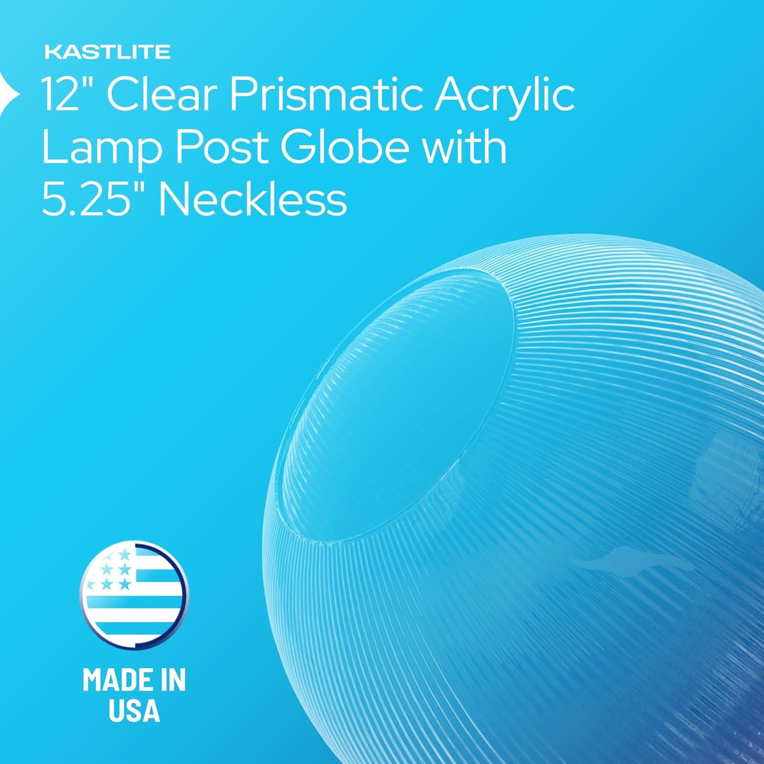 Solus Solus Prismatic Acrylic Sphere Globe with 5.25 in. Diameter Neckless Opening - No Fixture Included