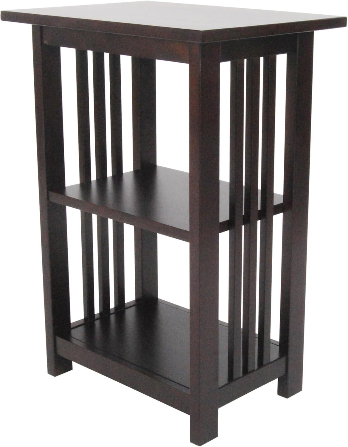 2-shelf End Table Wood Espresso - Alaterre Furniture